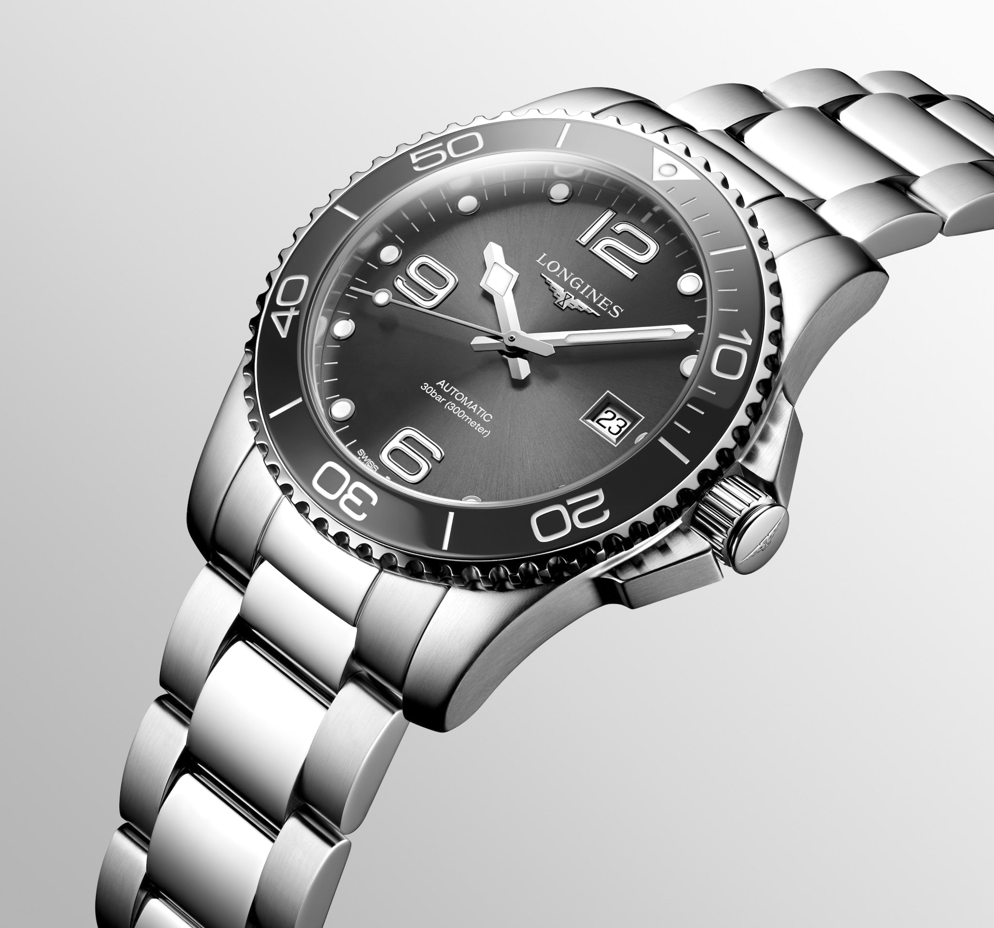 Longines Hydroconquest Sunray Grey Dial Men 41MM - view 2