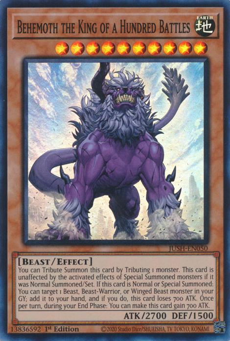 Yu-Gi-Oh! Behemoth the King of a Hundred Battles - JUSH-EN050 - Super Rare - 1st Edition