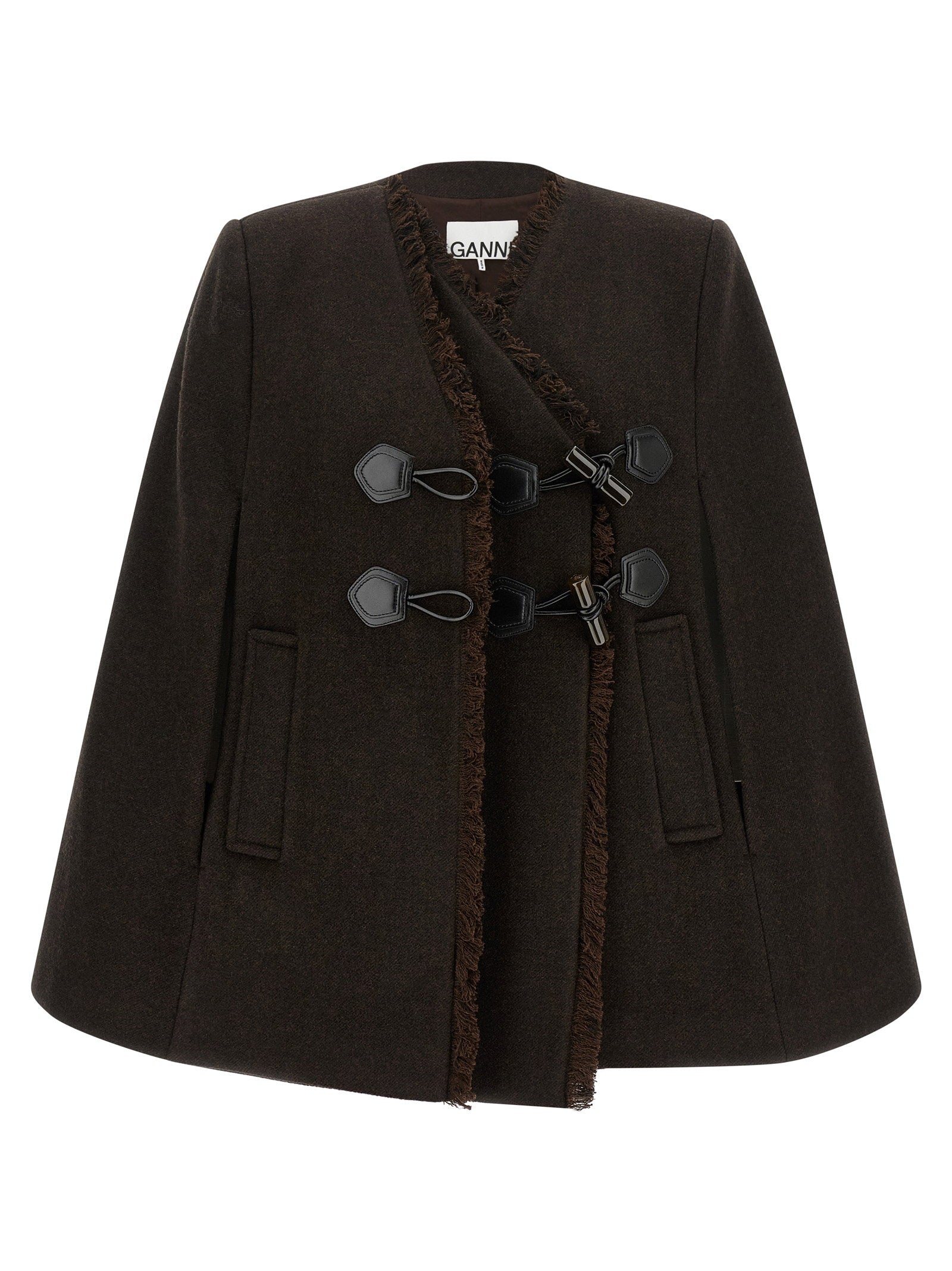 Ganni Alamari Cape – 70% wo, 25% pl, 5% ws