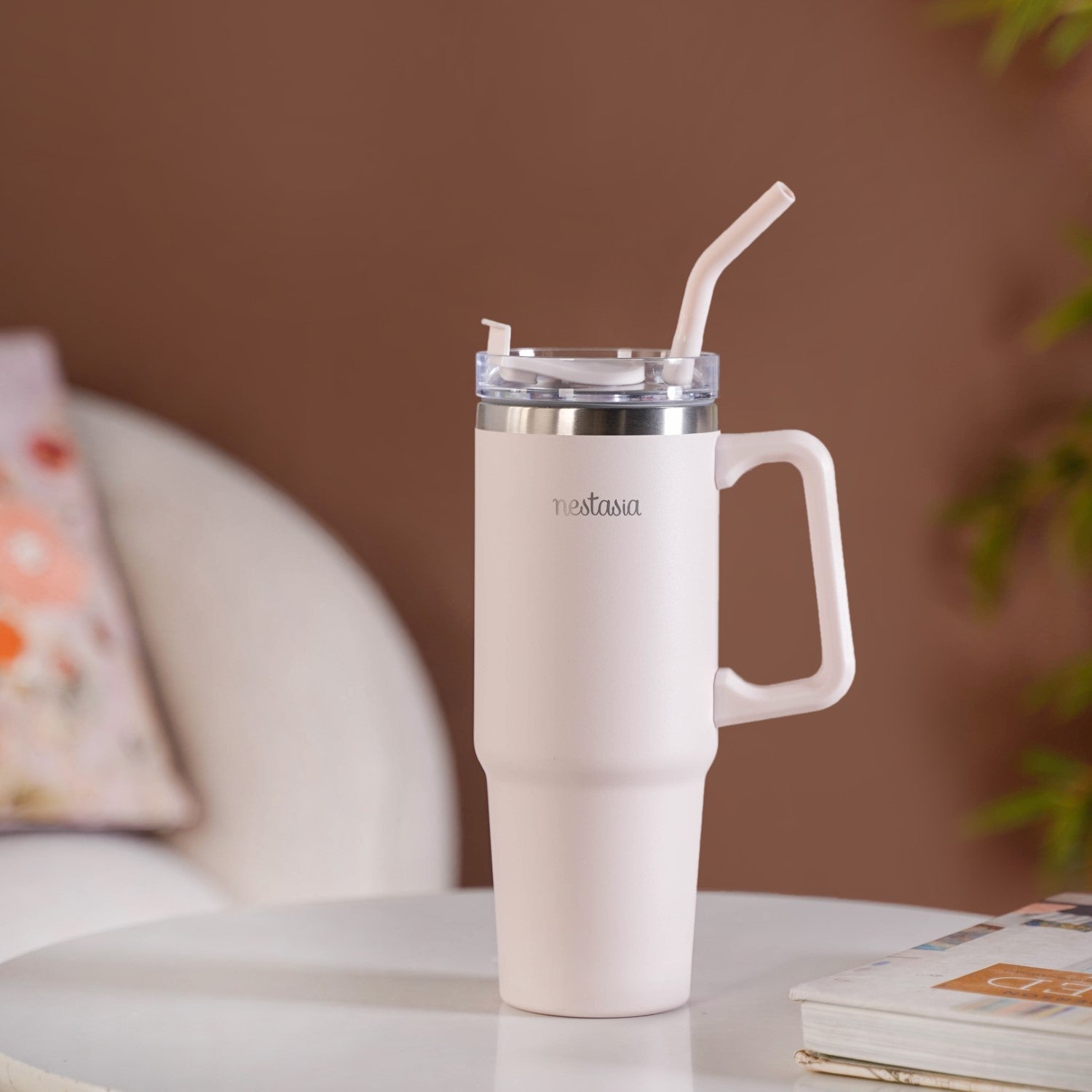Nestasia Glacio Double Wall Insulated Trending Sipper Water Bottle Moonbeam White 850ml - view 2