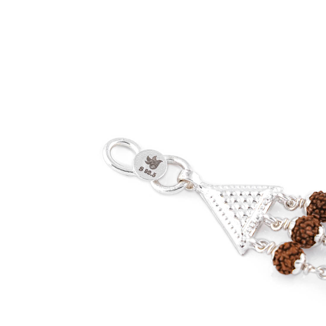 Prinjal Jewellers Rudraksha Silver Om in Red Triple Line Bracelet - view 5