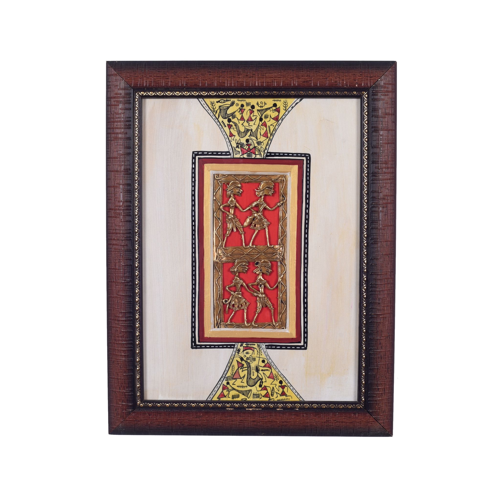 ART CREATIONS BY SUMAN SONTHALIA Artistic Fusion Dhokra Warli Painting (10x0.5x13) - view 2