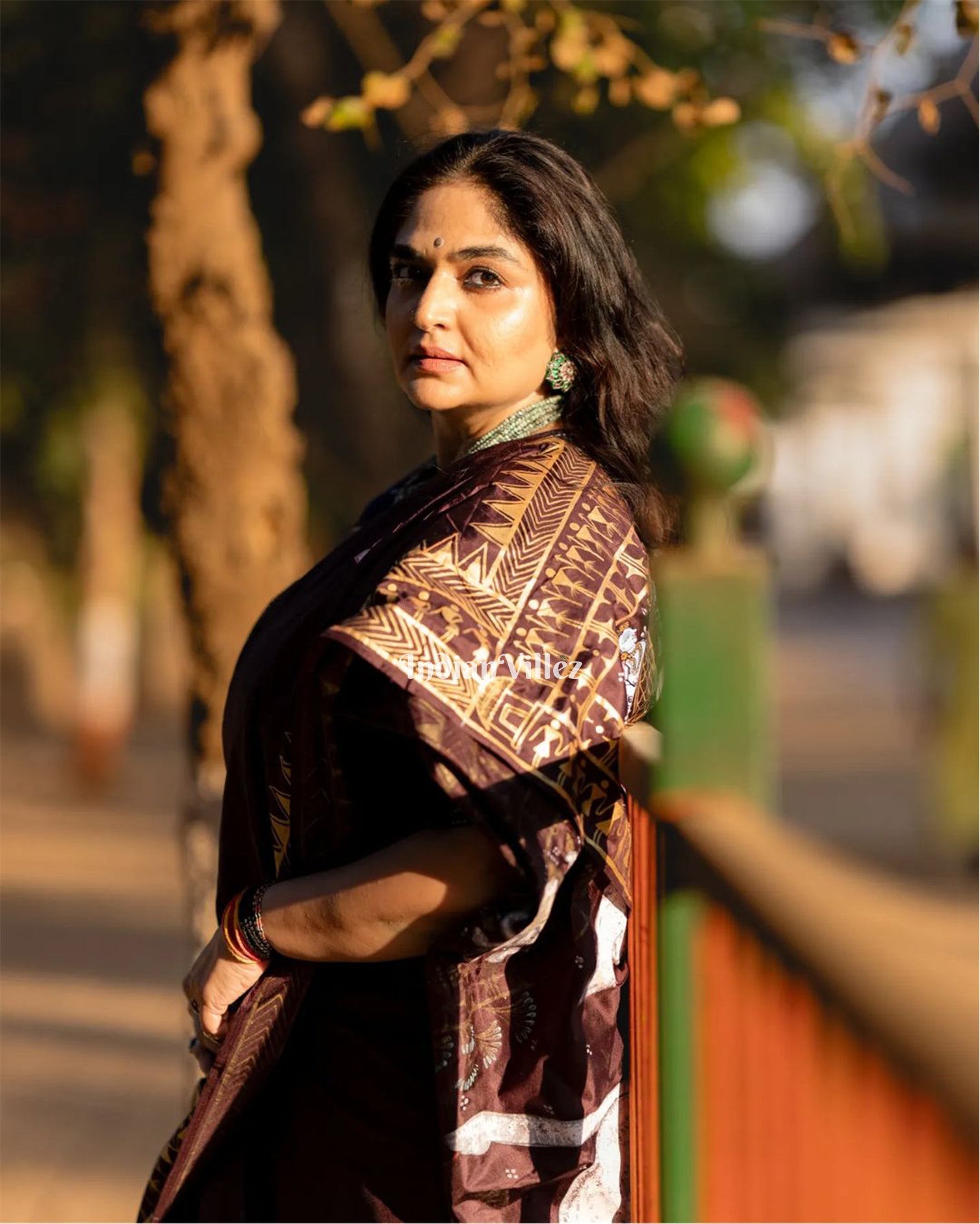 IndianVillèz Arjuna Bows to Navagunjara Pure Hand-Painted Pattachitra Saree - view 6