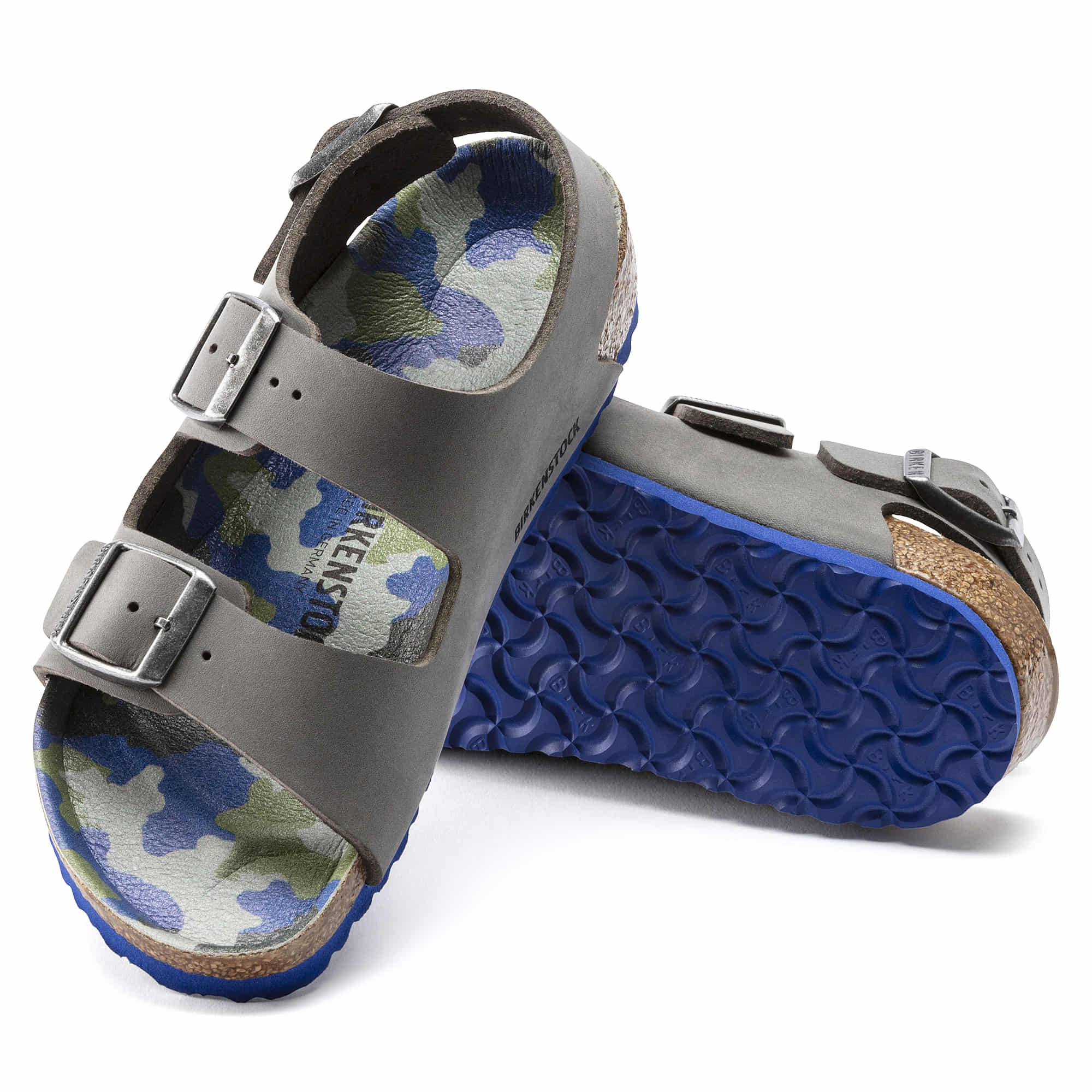 Birkenstock Milano Kids Birko-Flor – Gray Gray/Desert Soil Gray/Camo