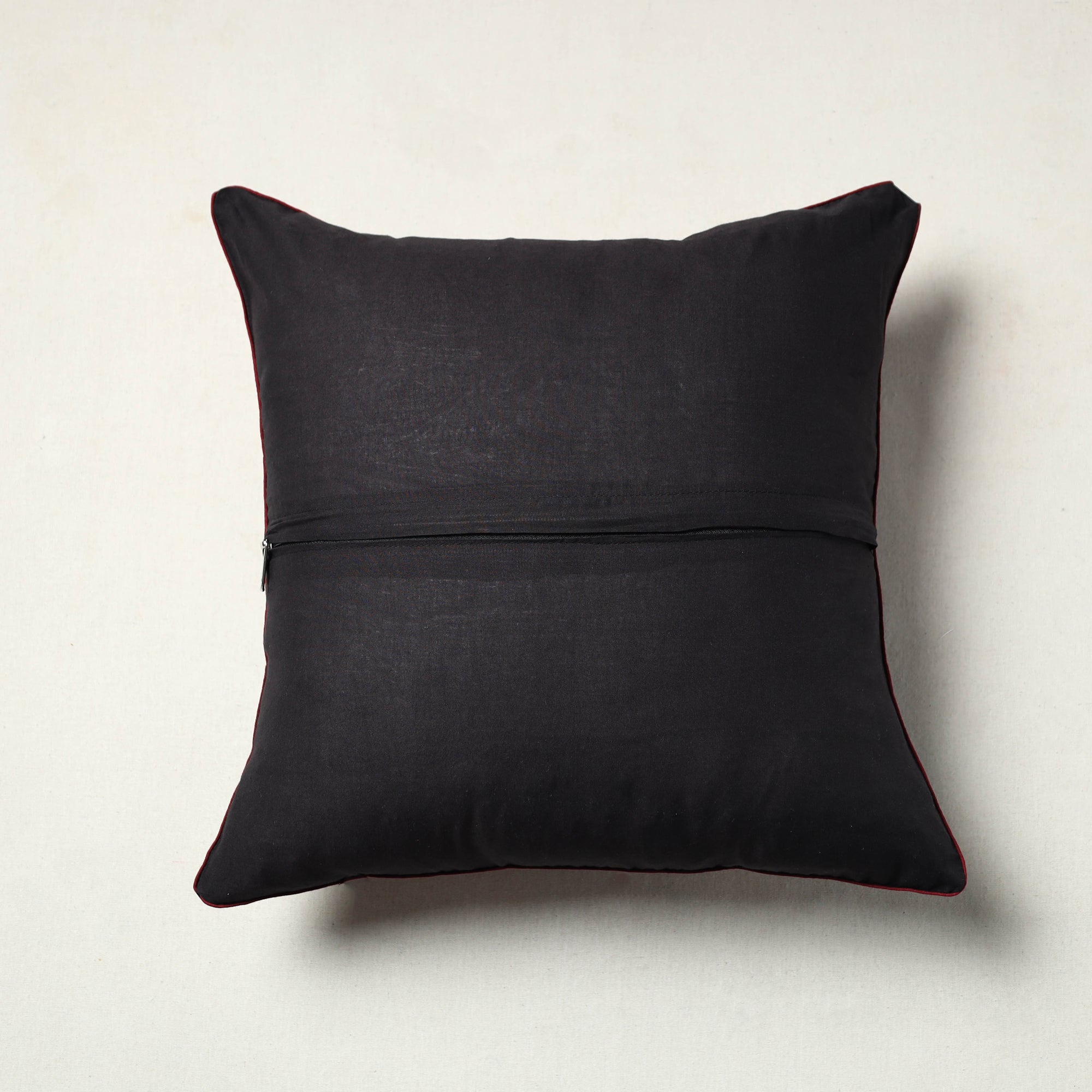 NOORI BAZAR Black - Block Printed Cotton Ajrakh Cushion Cover (16 x 16 in) 19 - view 3