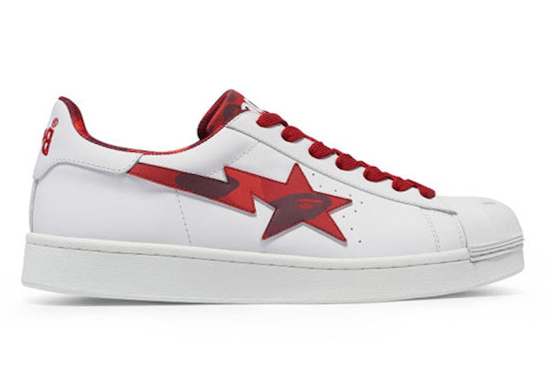 Bape A Bathing Ape Skull Sta White Red