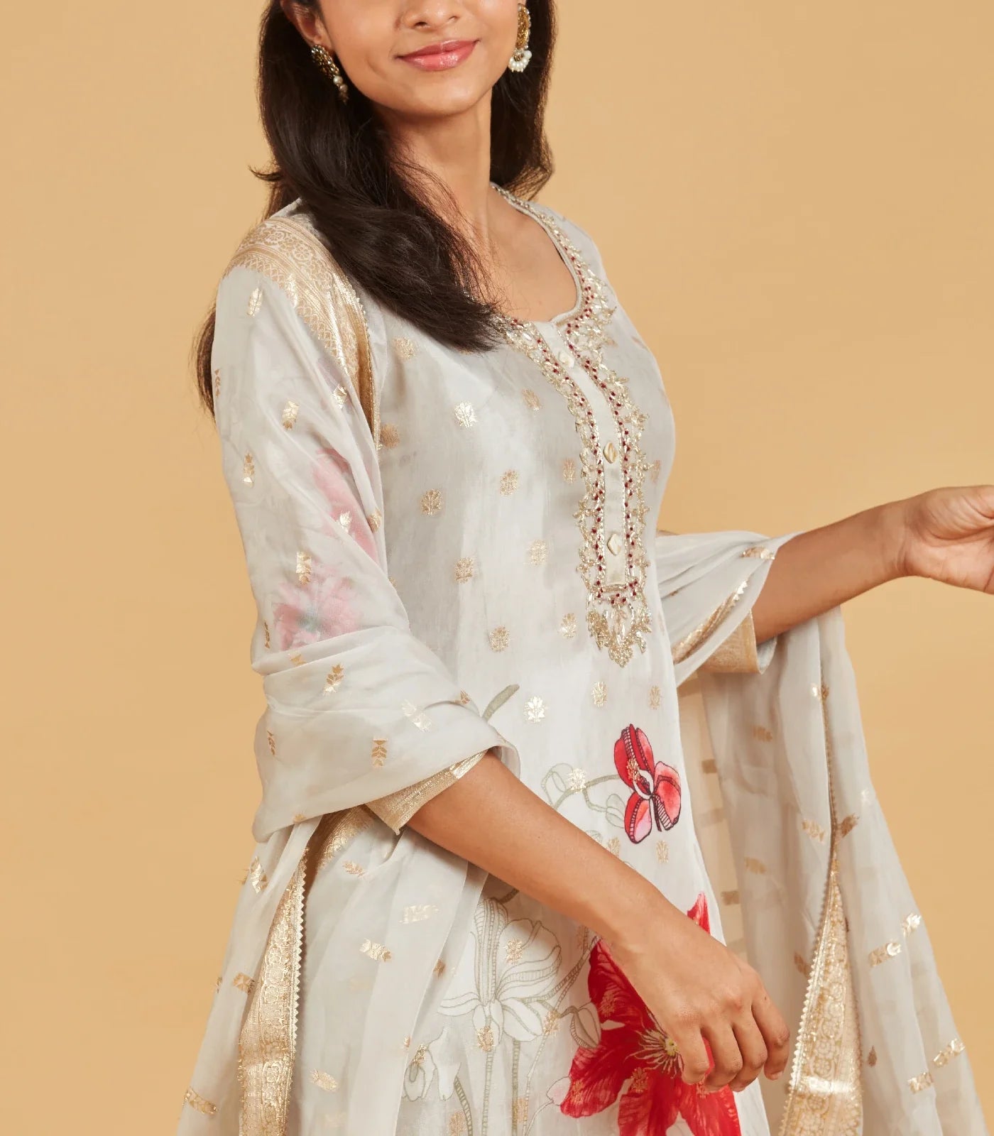 RmKV Ivory Grey Festive Kurta Set - view 2