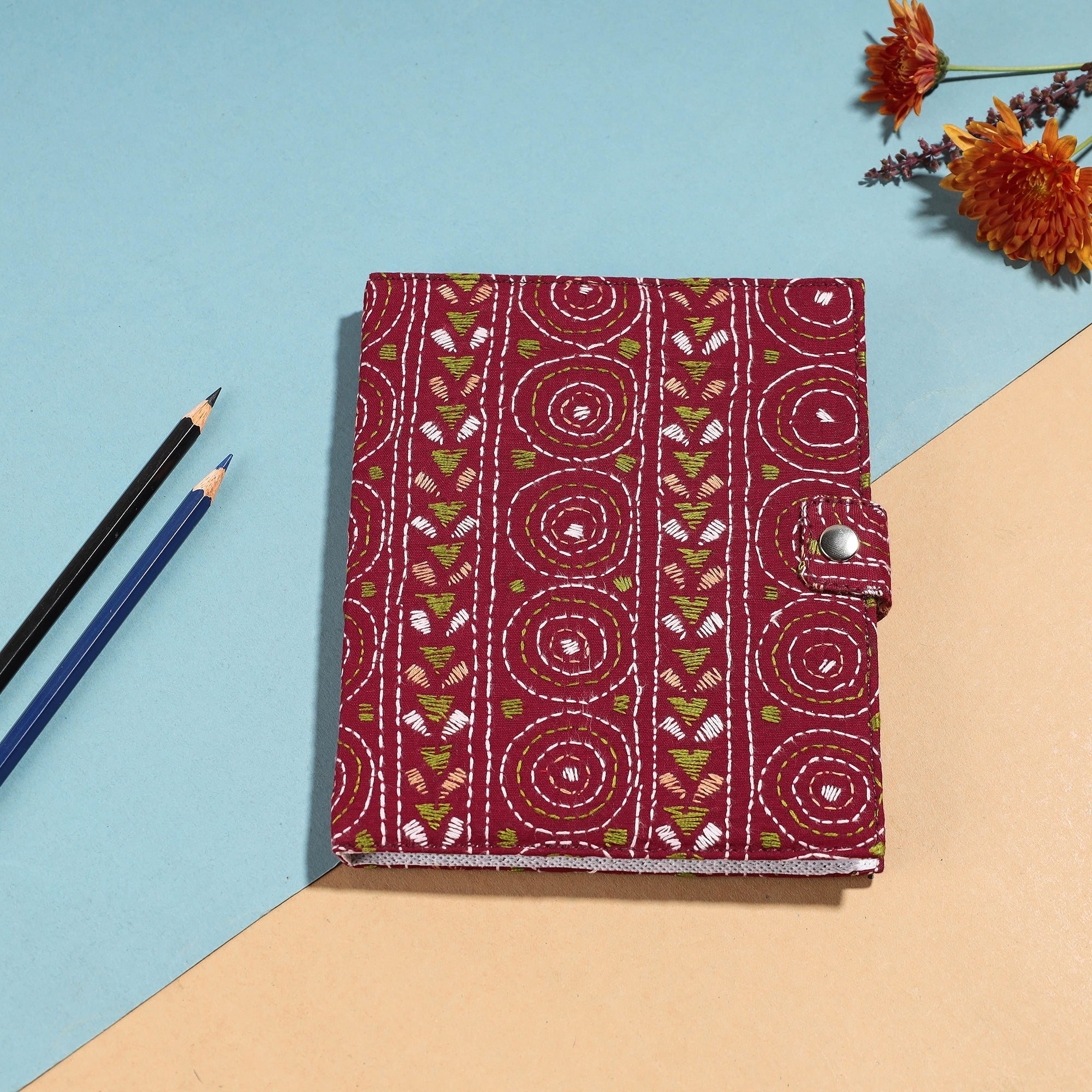 ASALKAAR Bengal Kantha Work Handcrafted Notepad (7 x 6 in)