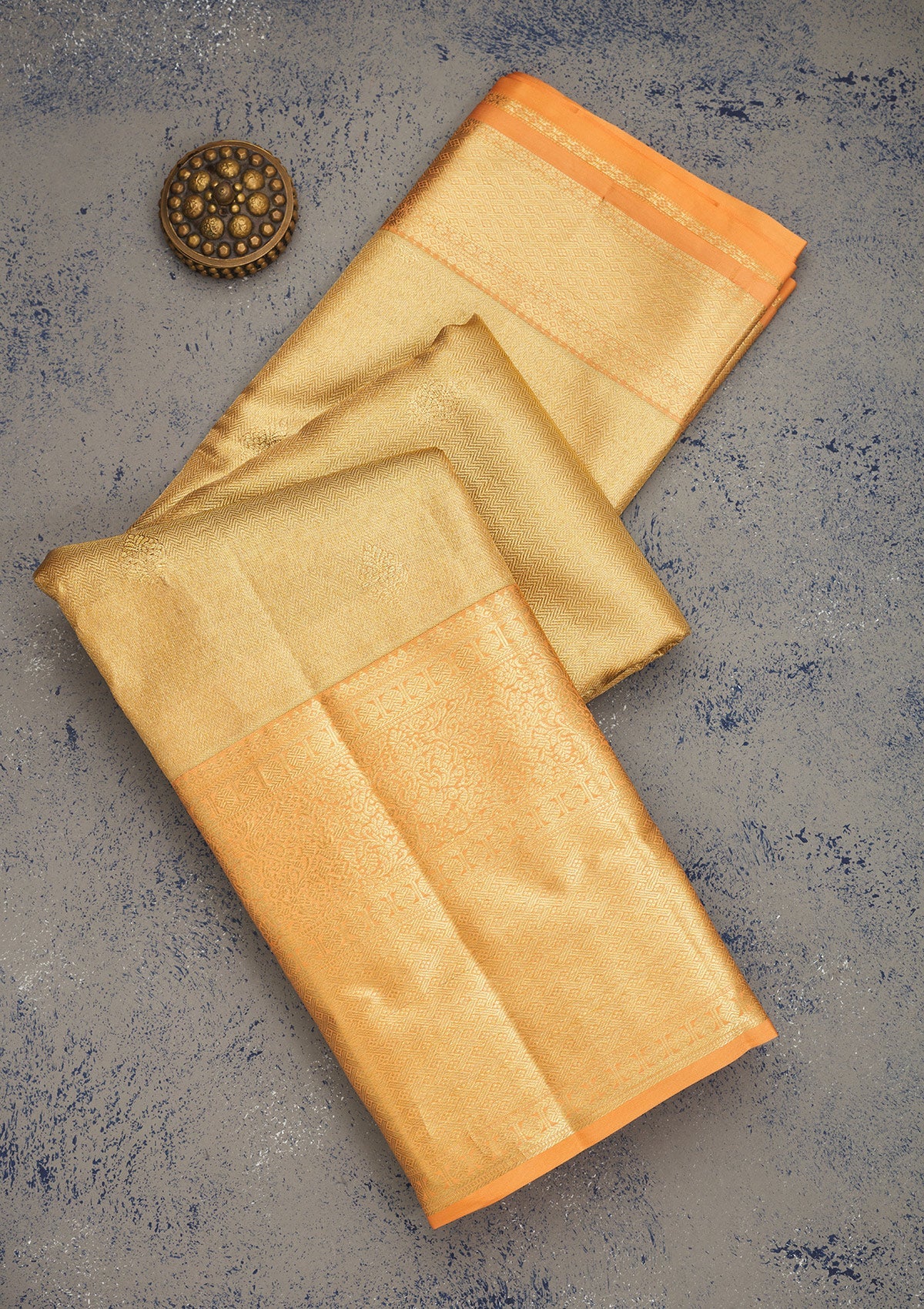 Koskii Peach Zariwork Pure Silk Saree – Women's