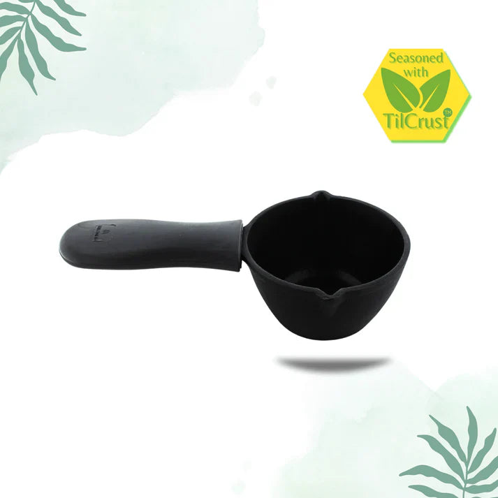 Trilonium Triple Seasoned Cast Iron Tadka Pan | Gas & Induction Compatible | Black - view 2