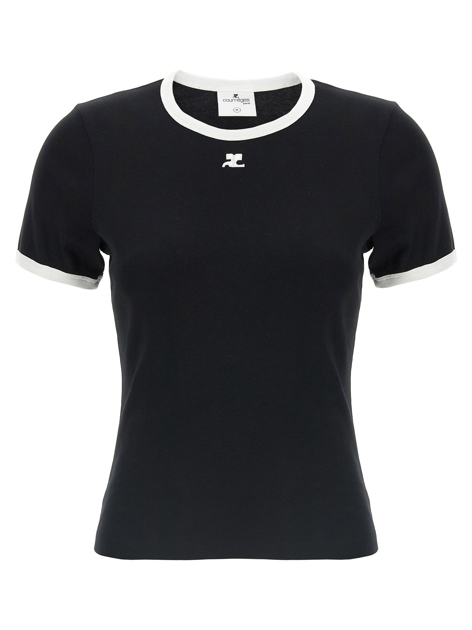 Courreges Signature Contrast T-shirt – 100% cotton