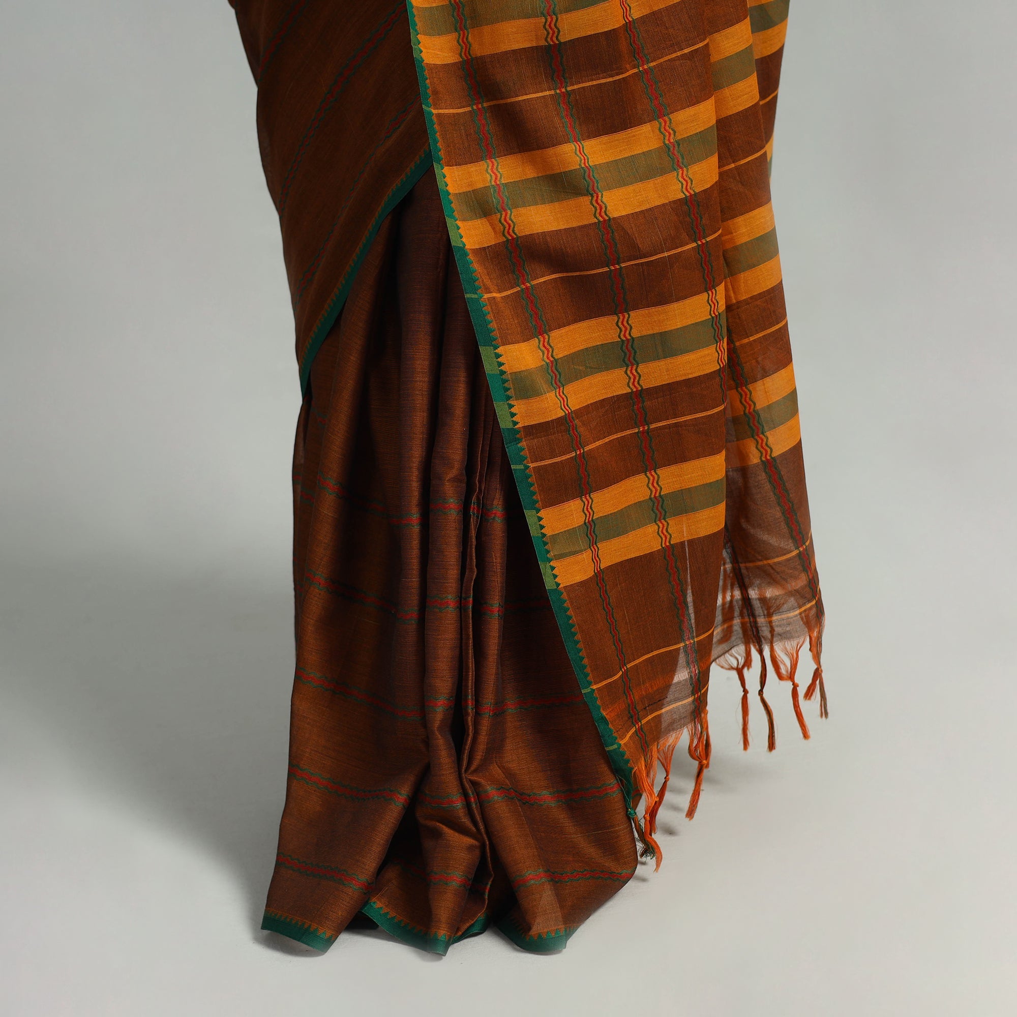 SOUTH KARGHA Brown - Mercerised Cotton Dharwad Saree 03 - view 6