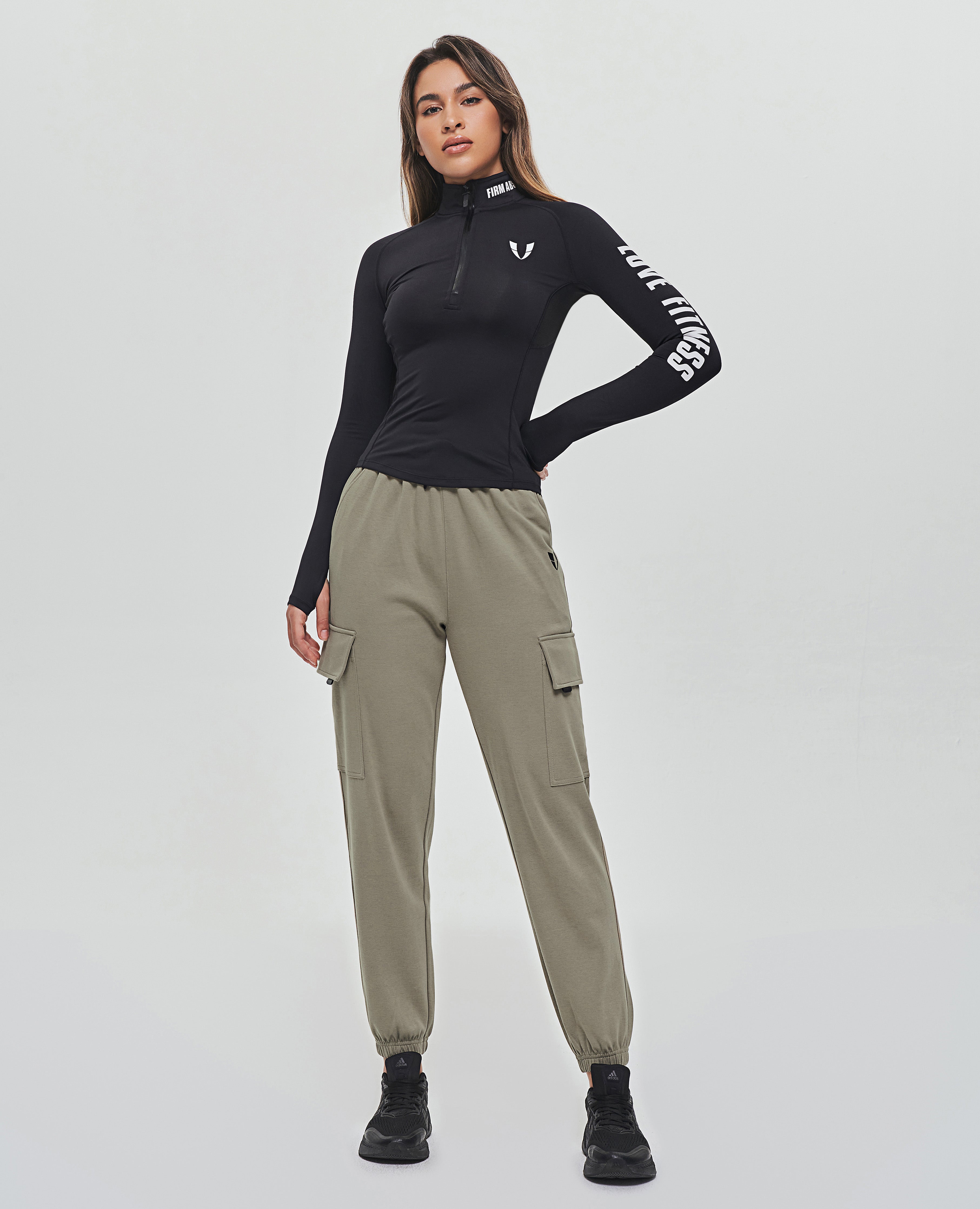 FIRM ABS Loose Fit Cargo Joggers - Olive Green - view 7