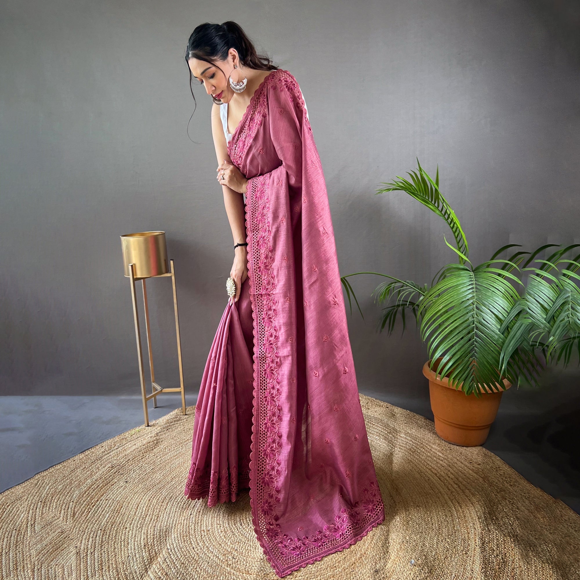 TASARIKA COUTURE Amaira Lavender Matka Silk Handwork Saree - view 2