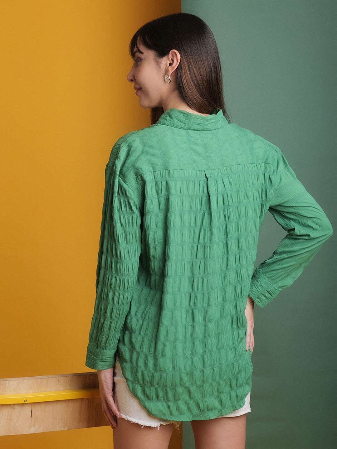 Freehand By The Indian Garage Co Women's Solid Oversized Fit Shirt - view 5