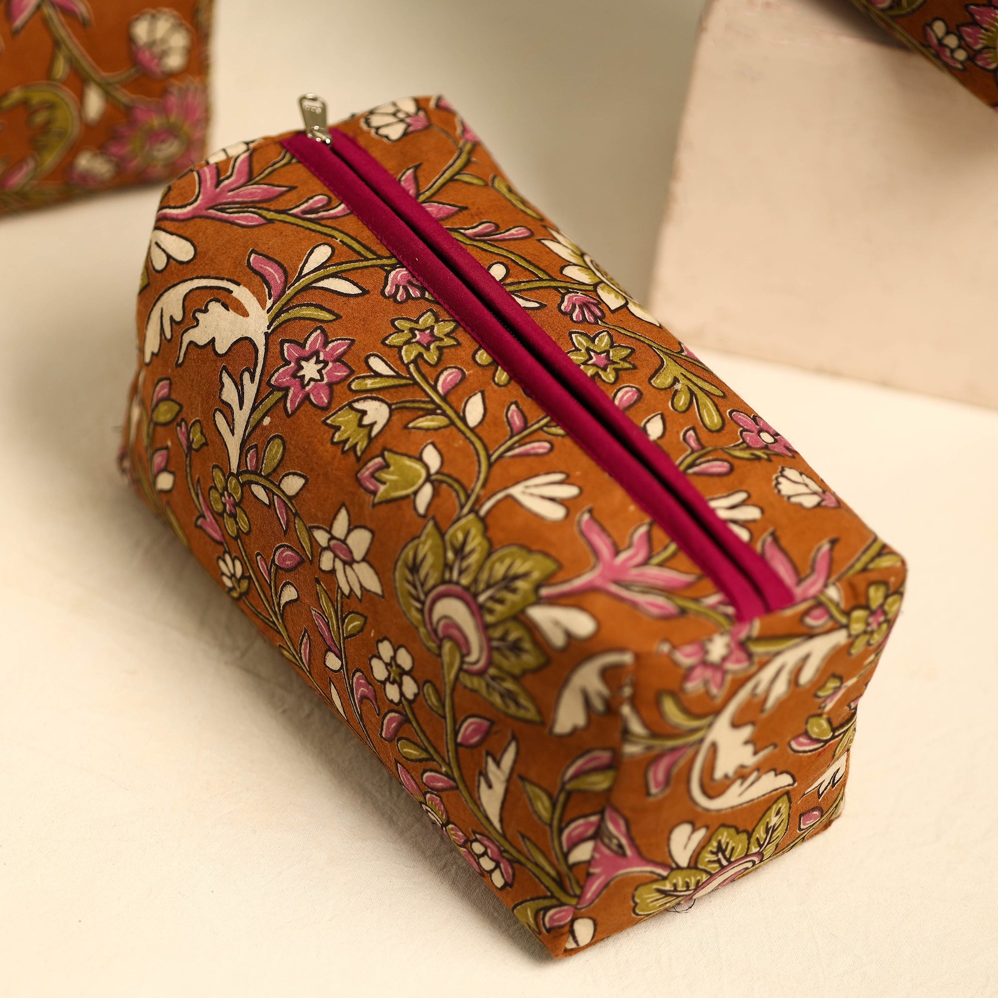 NOORI BAZAR Brown - Handmade Cotton Toiletry Bags (Set of 3) 12 - view 2
