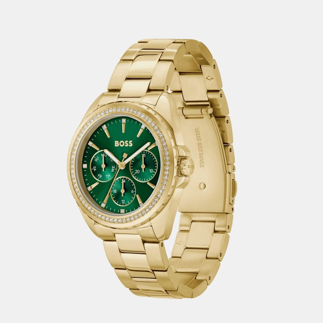 Boss Atea Women Quartz Green Dial Chronograph Stainless Steel Watch 1502714 - view 2