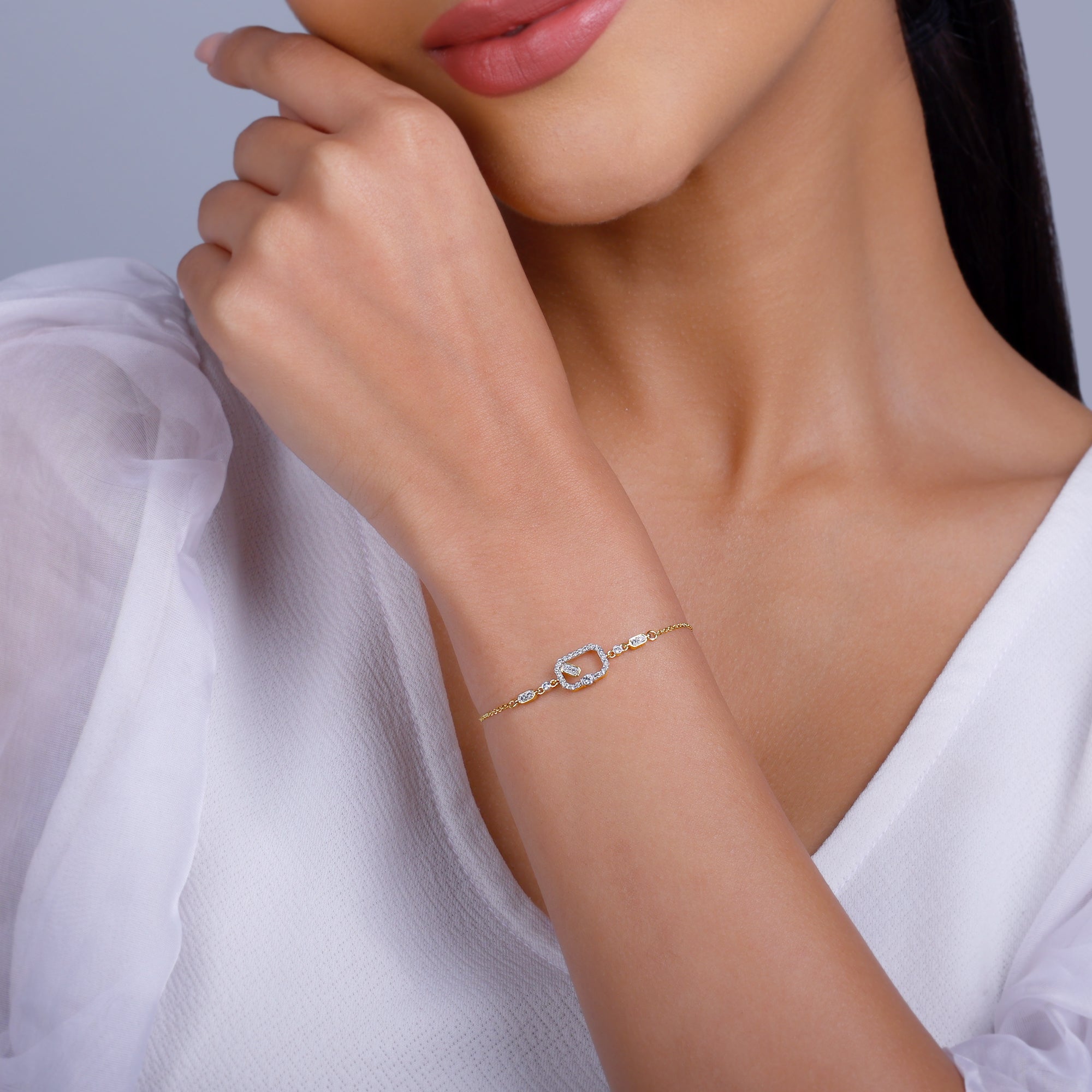 GIVA Jewellery Gold Phaos Diamond Bracelet - view 3