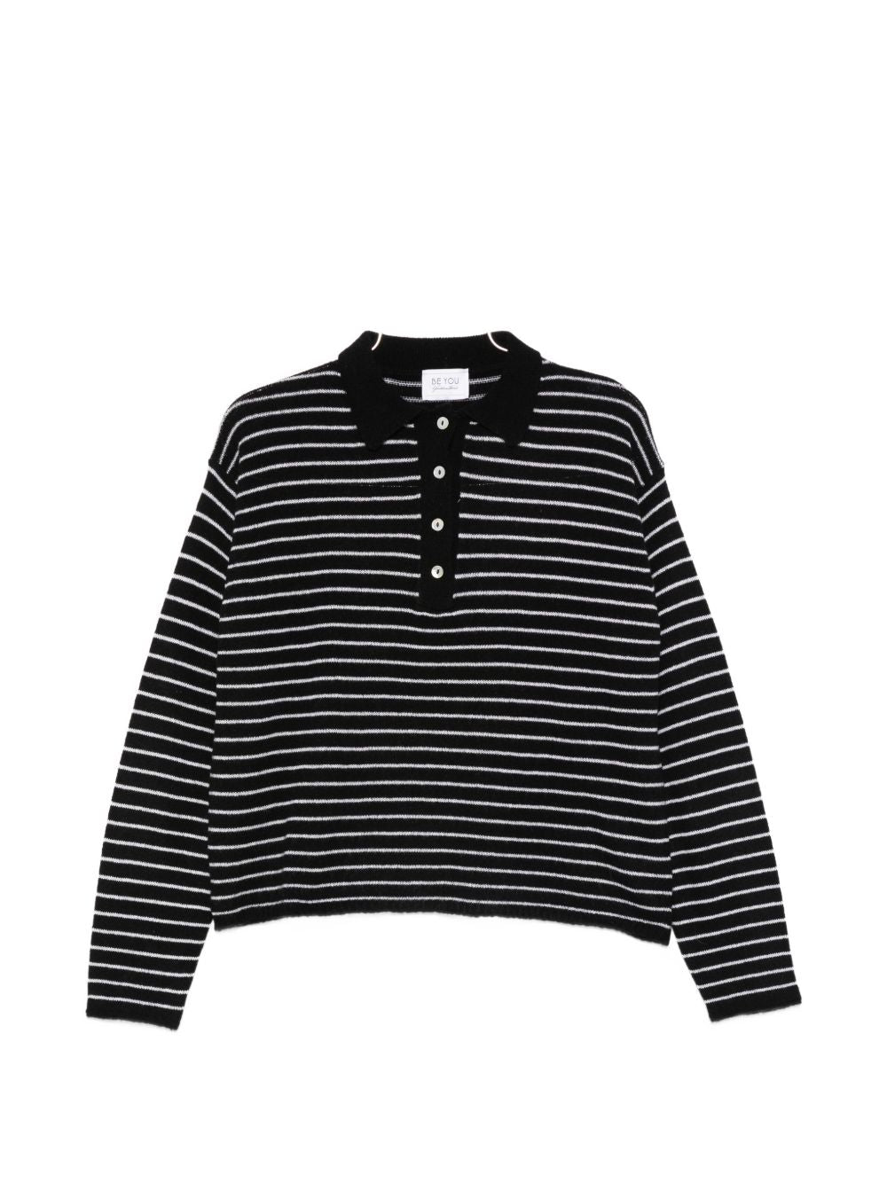 Beyou Cashmere striped polo shirt – Cashmere 100%