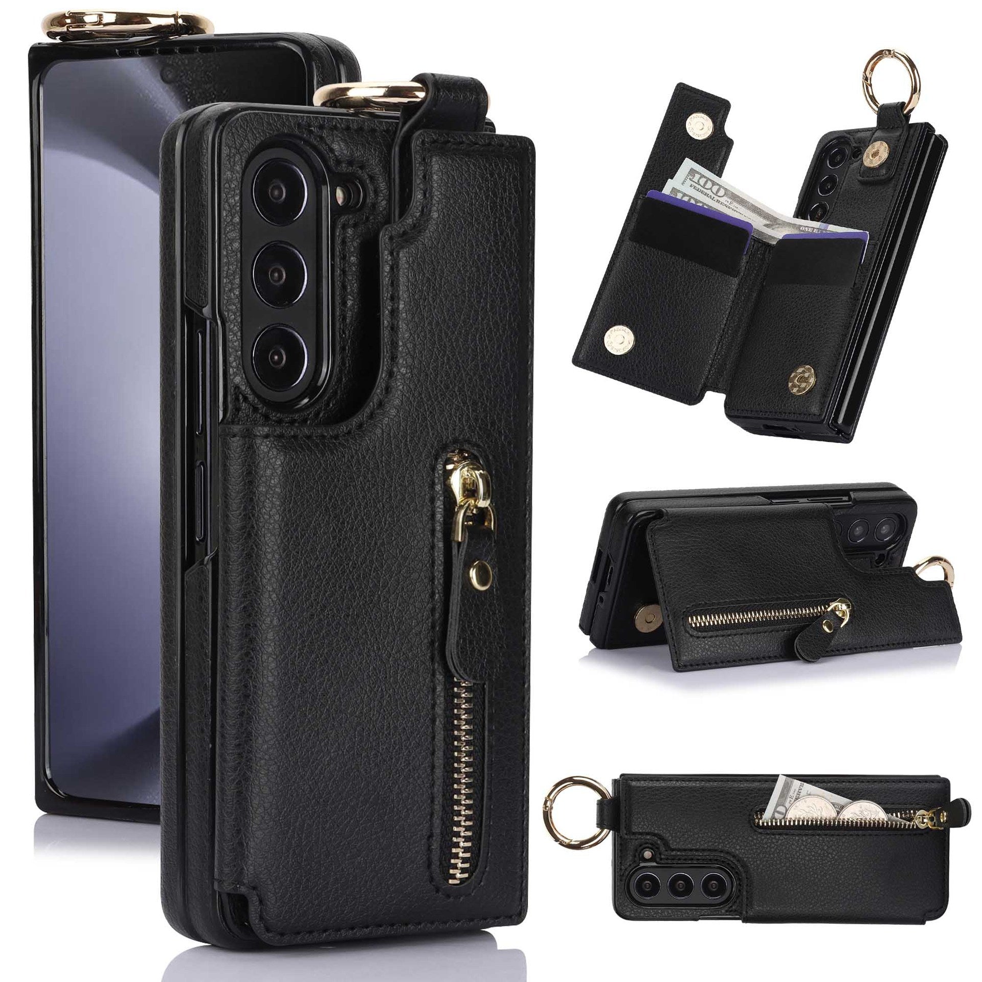 Million Cases Elegant Ring Buckle Leather Wallet Case - Samsung