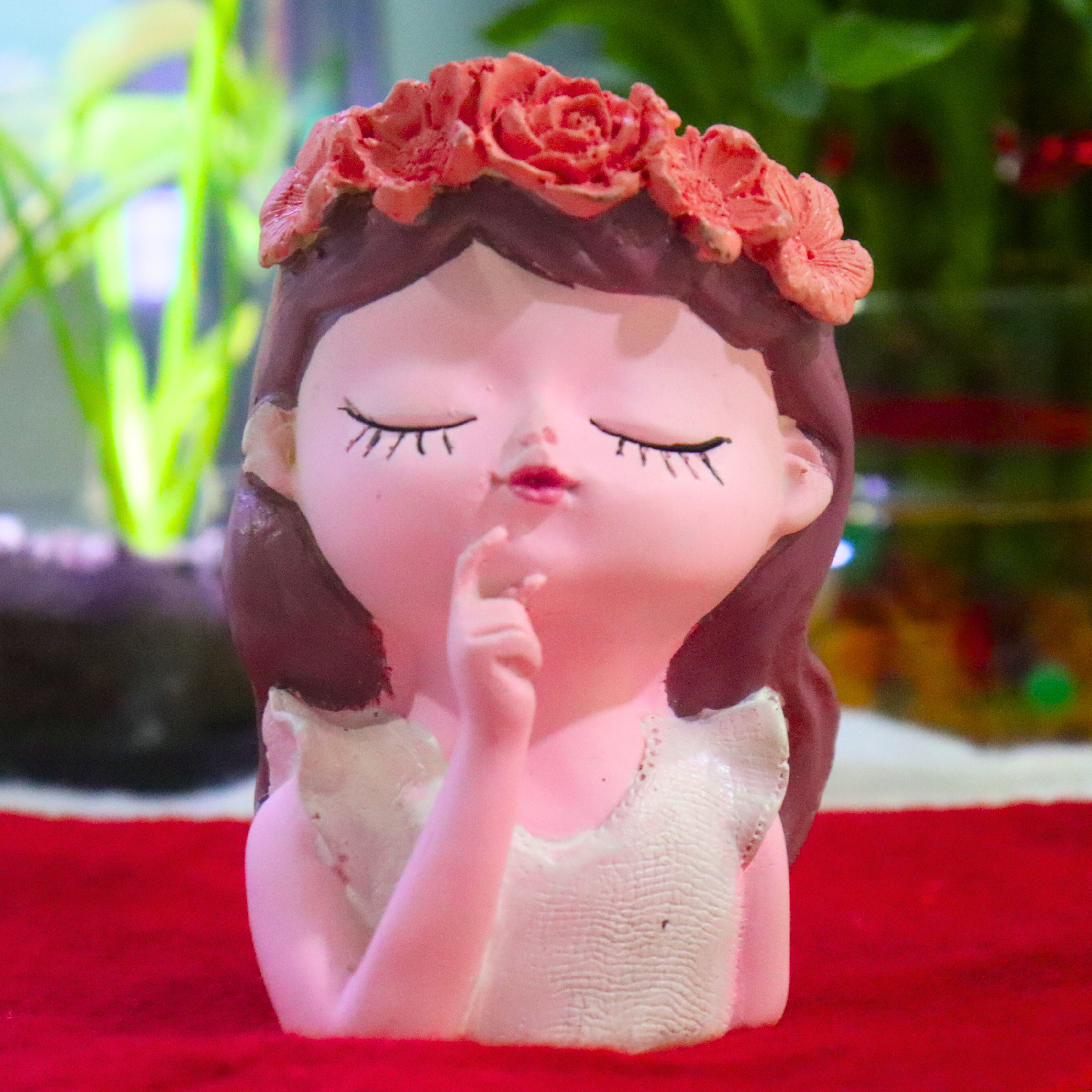 Seed2Plant Cute Girl Planter – Mini Flower Crown Pot for Succulents & Indoor Decor - view 2