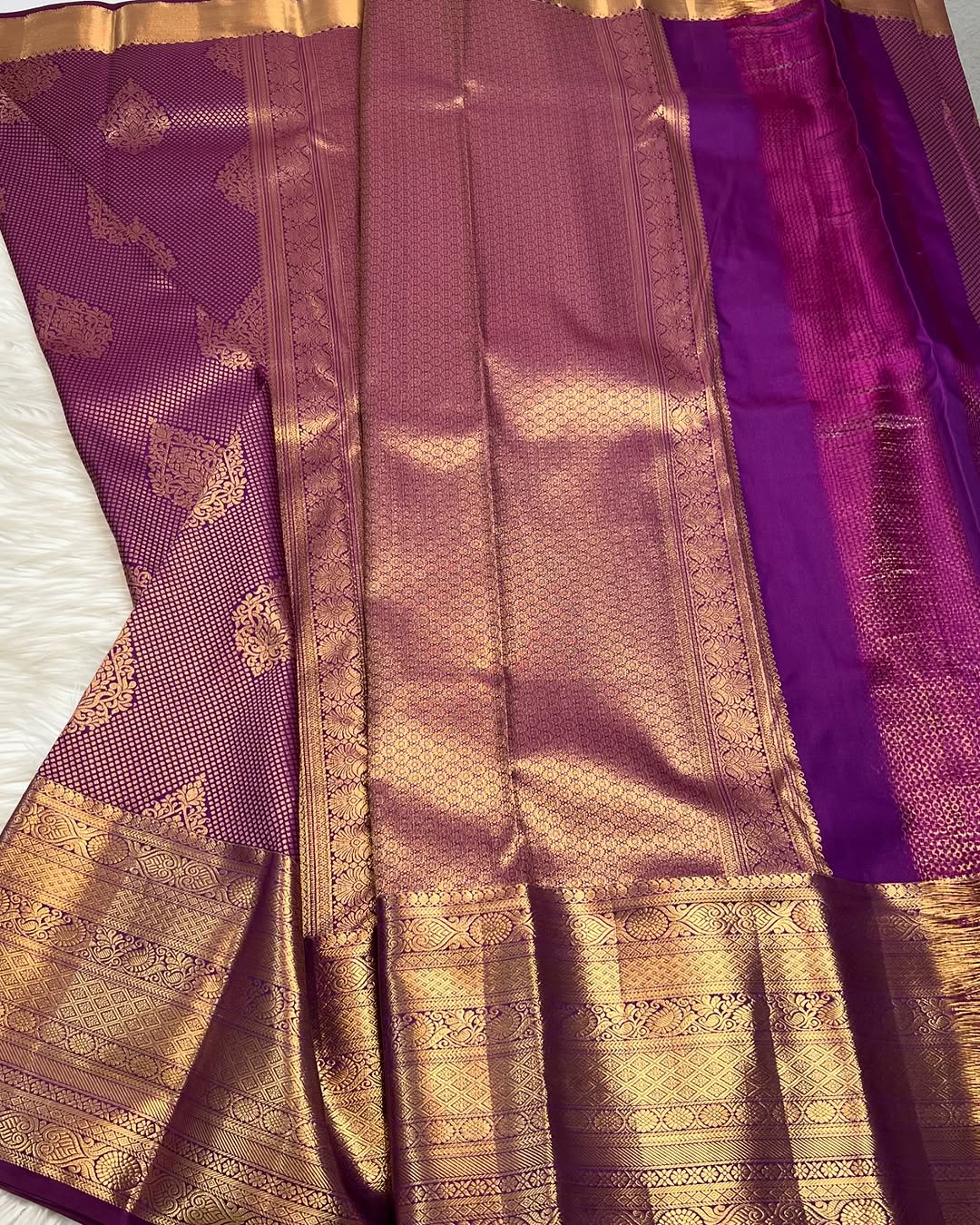 Aayna Precious Purple Soft Banarasi Silk Saree With Ebullience Blouse Piece - view 2