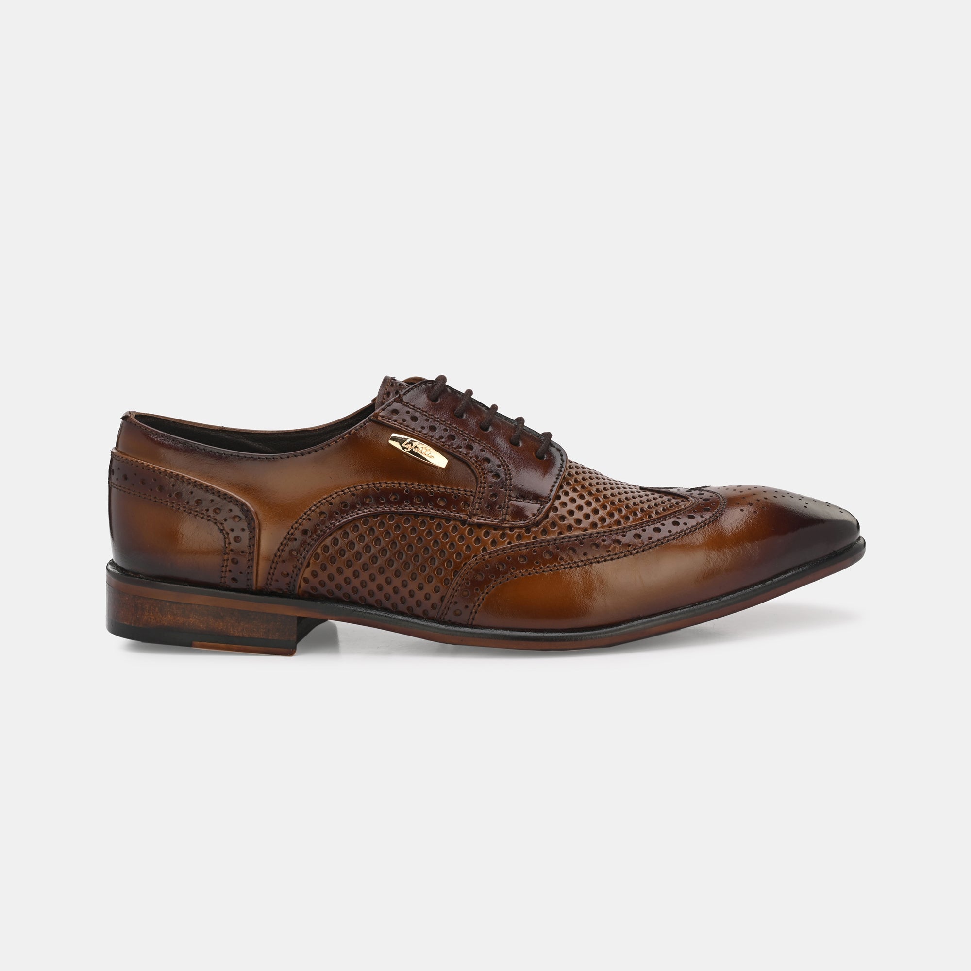 Tan Lace-Up Brogues by Lafattio - view 2