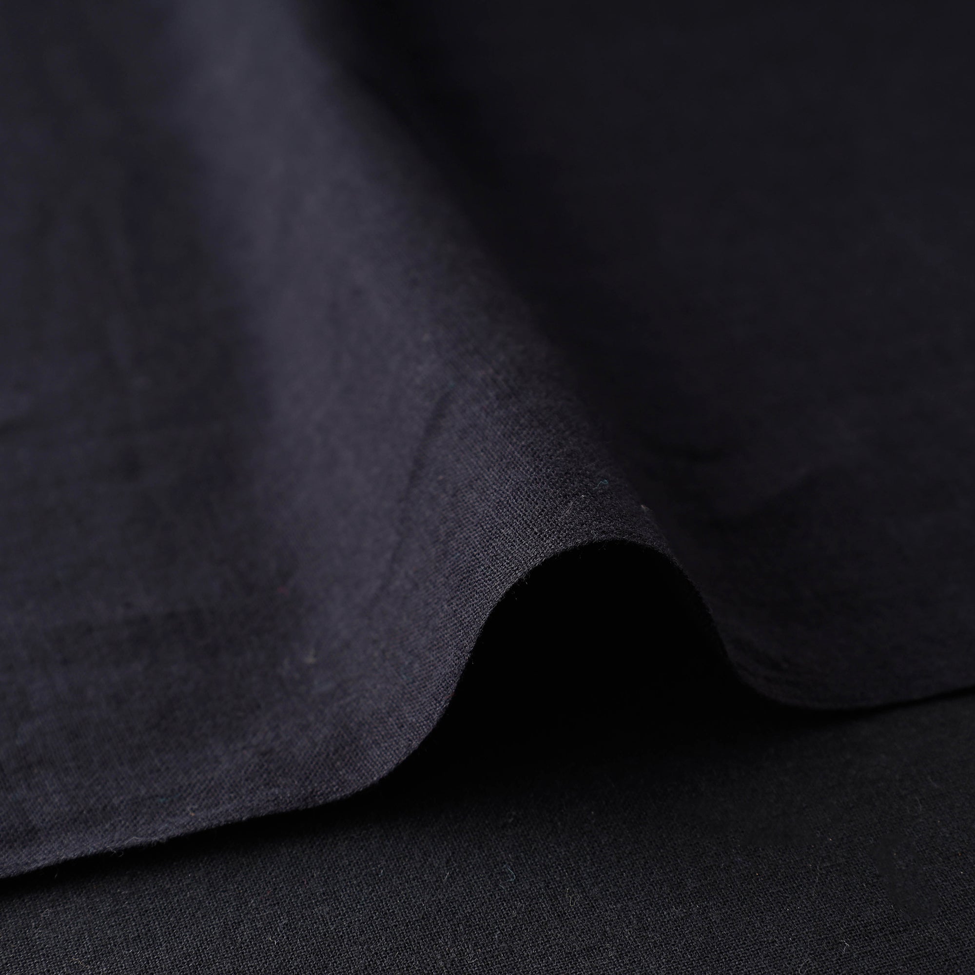 AMAN TRUST - BARAGAON WEAVES Black - Baragaon Pre Washed Handloom Plain Cotton Fabric - view 2