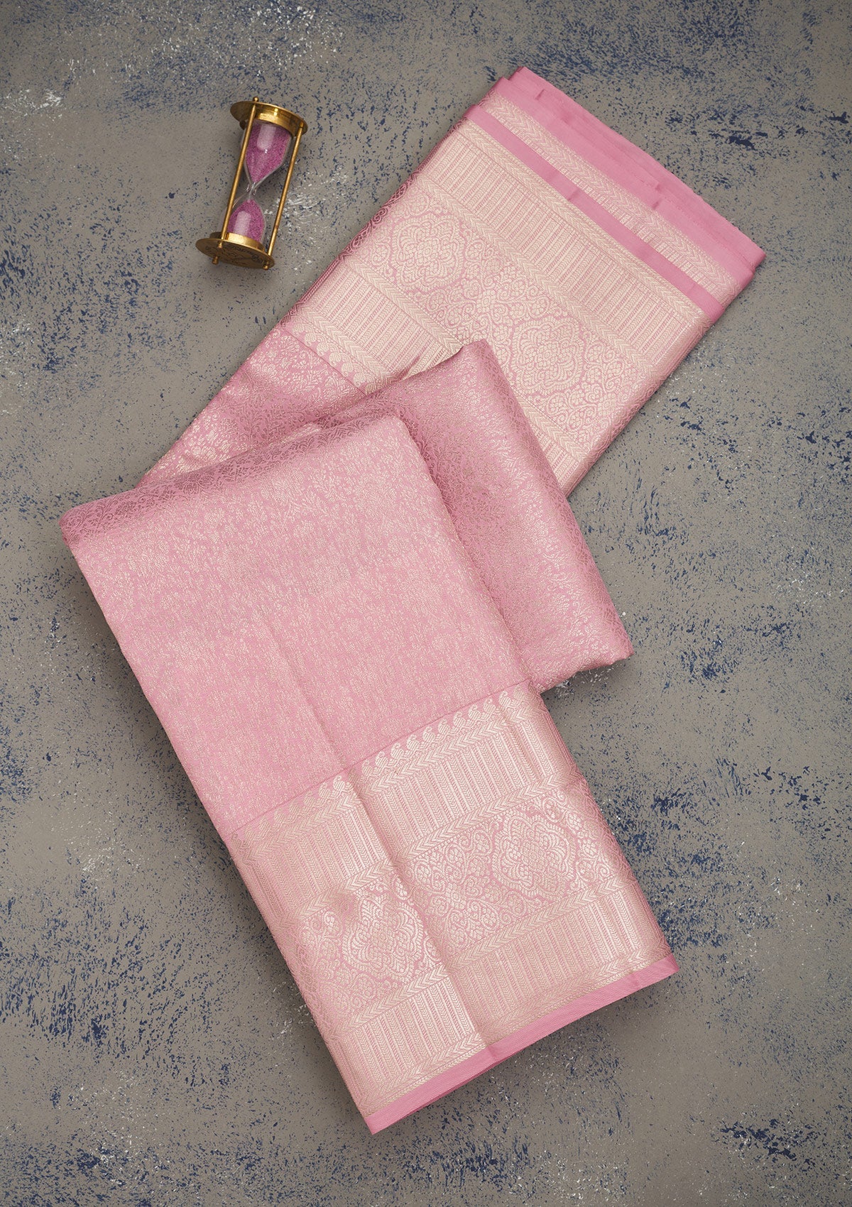 Koskii Baby Pink Zariwork Pure Silk Saree – Women's