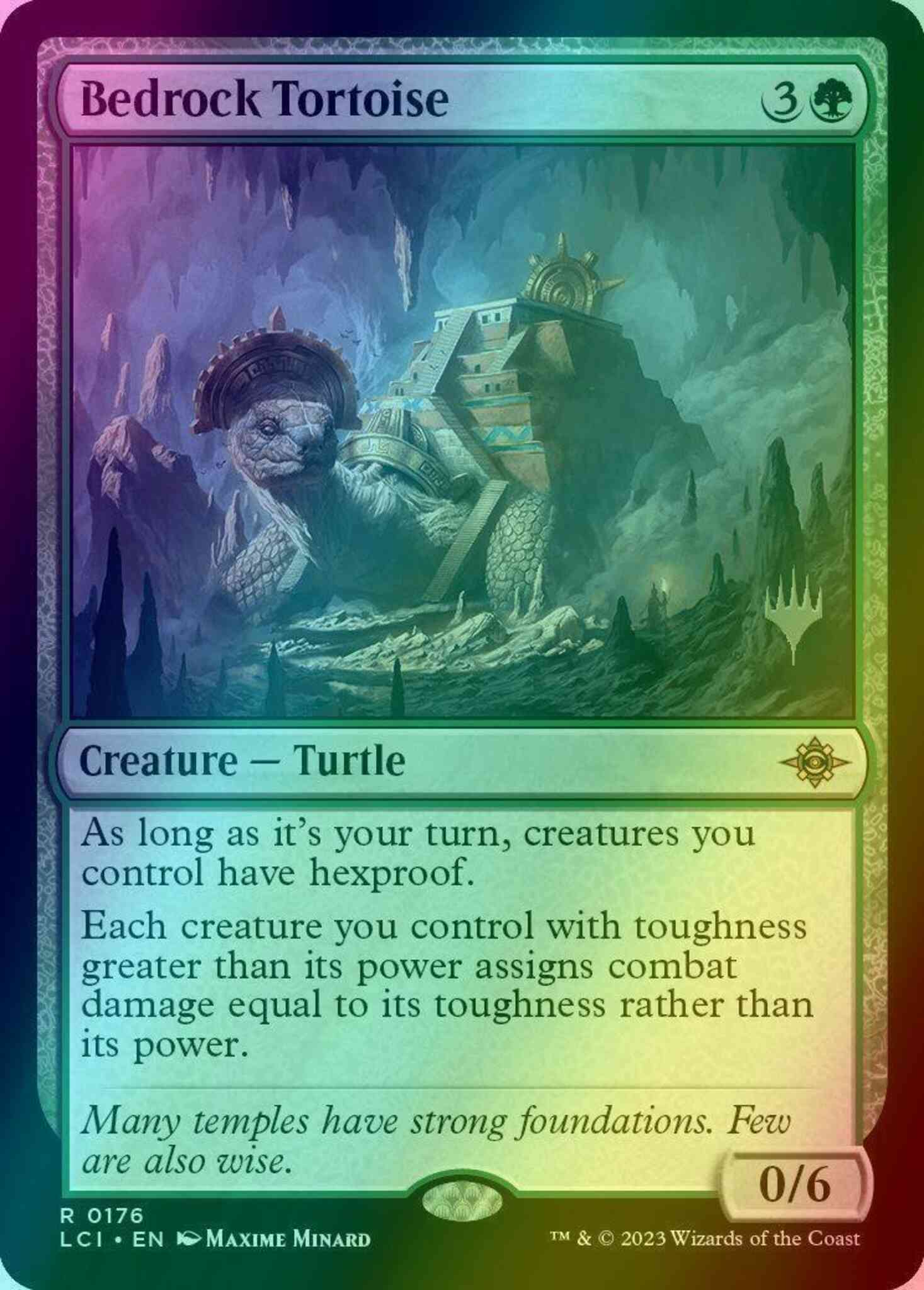 Bedrock tortoise 176p – Magic Bedrock Tortoise [176p] [Promo Pack] [The Lost Caverns of Ixalan: Promos] [Foil]
