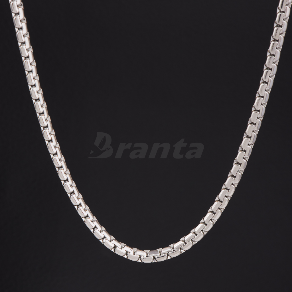 Branta Stylish Stainless Steel Silver Chain For Men (21.5 Inch)