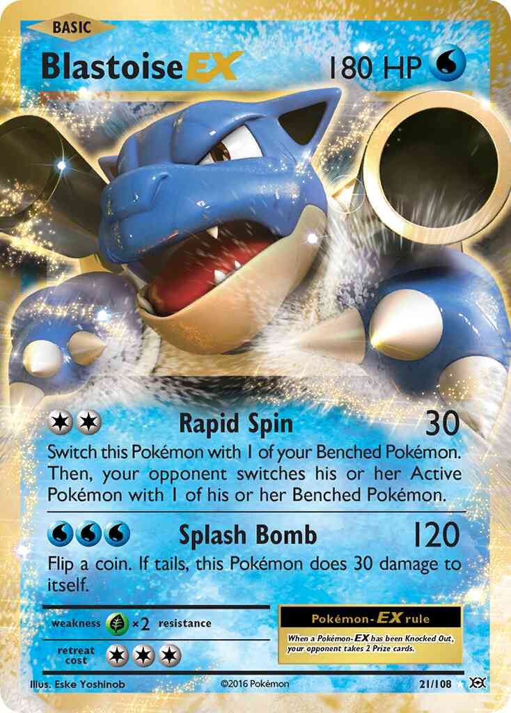 Pokémon Blastoise-EX - 21/108 - Rare Holo EX [xy12-21] [Ultra]