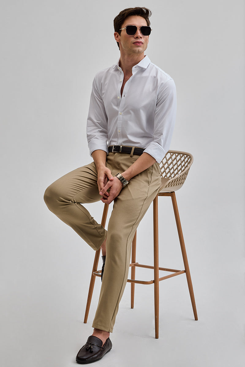SNITCH White Solid Stretch Shirt - view 3