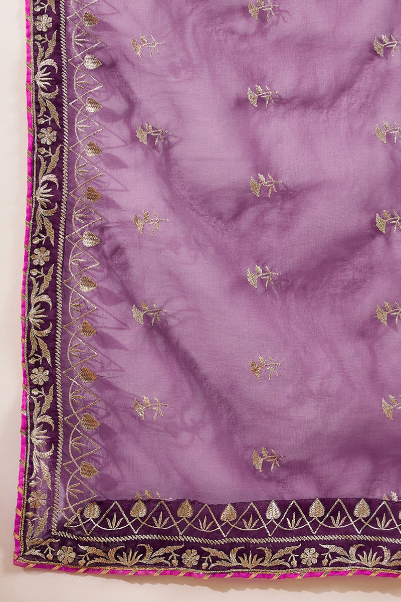 Ahika Purple Silk Blend Yoke Design Zari Straight Palazzo Suit Set PKSKD2488 - view 6