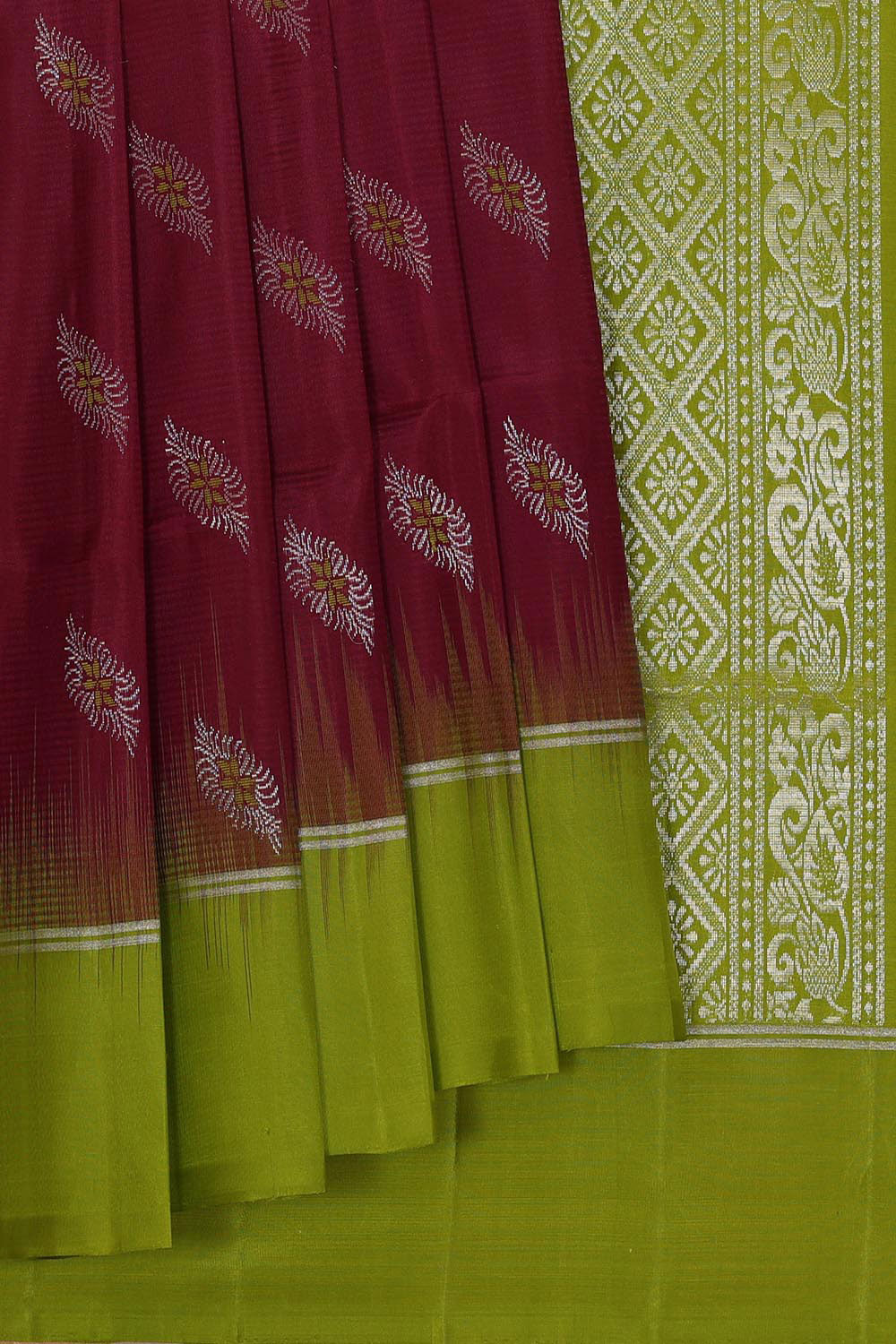 Kalanjali Gorgeous Soft-Silk Caramel-Maroon Saree