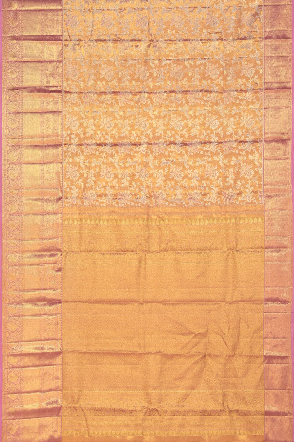 Kalanjali Kanchipattu Brocade Gold Saree – Women's - view 3