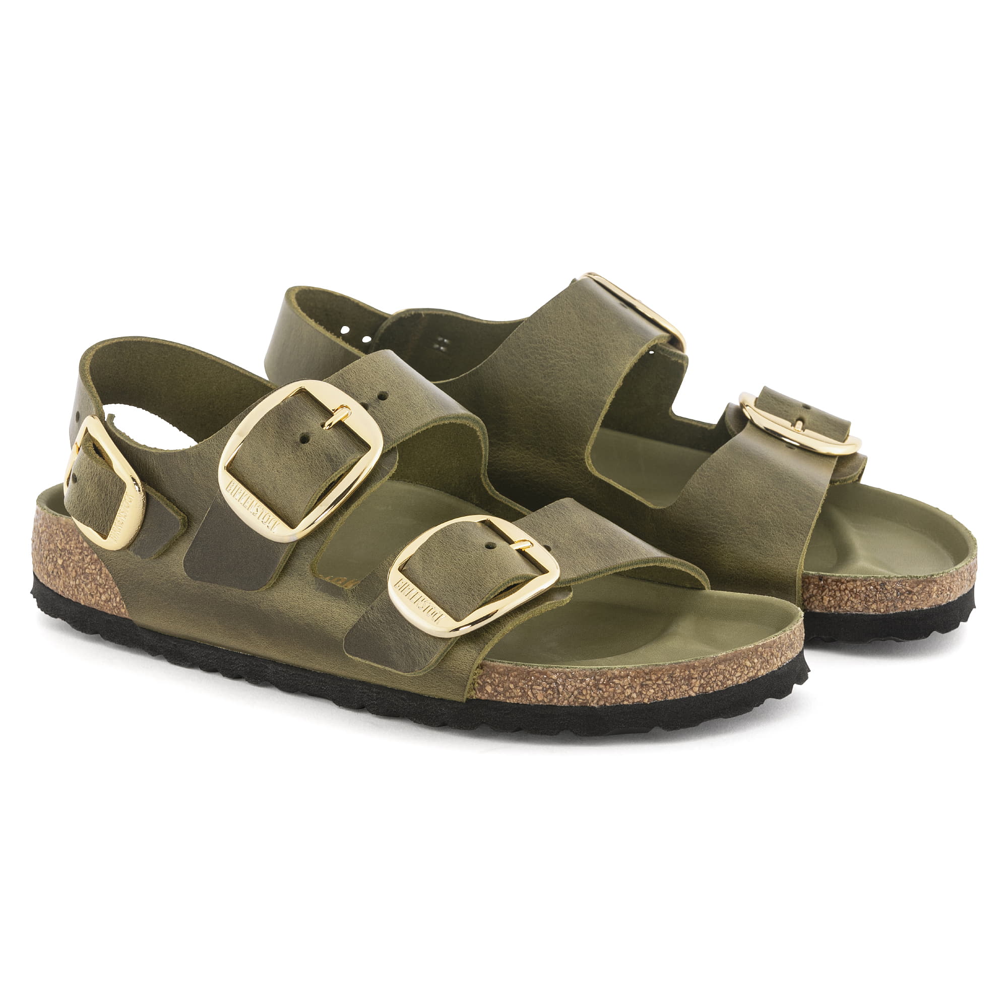 Birkenstock Milano Big Buckle Oiled Leather – Green Green/Olive Green - view 3