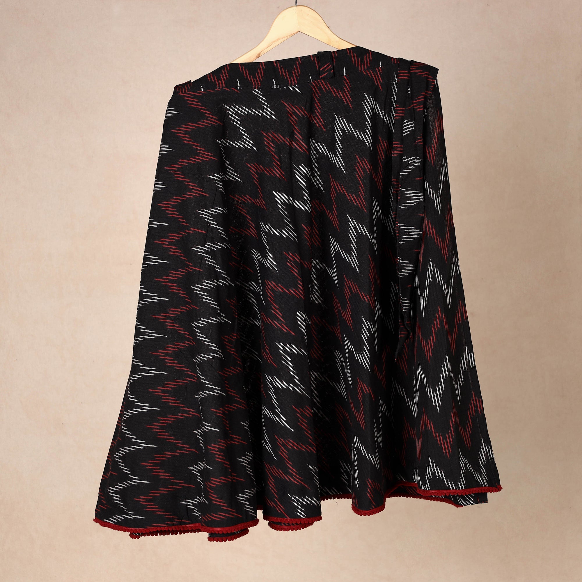 NOORI BAZAR Black - Pochampally Ikat Cotton Wrap Around Skirt