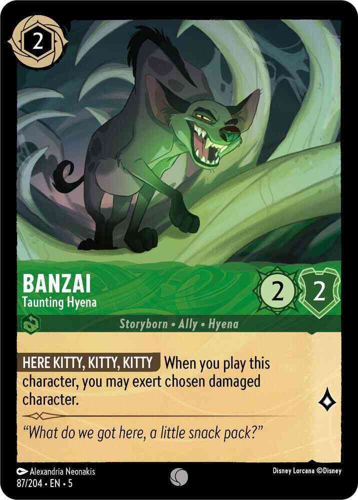 204 shimmering skies – Lorcana Banzai - Taunting Hyena - 87/204 [Shimmering Skies] [Non-Foil]