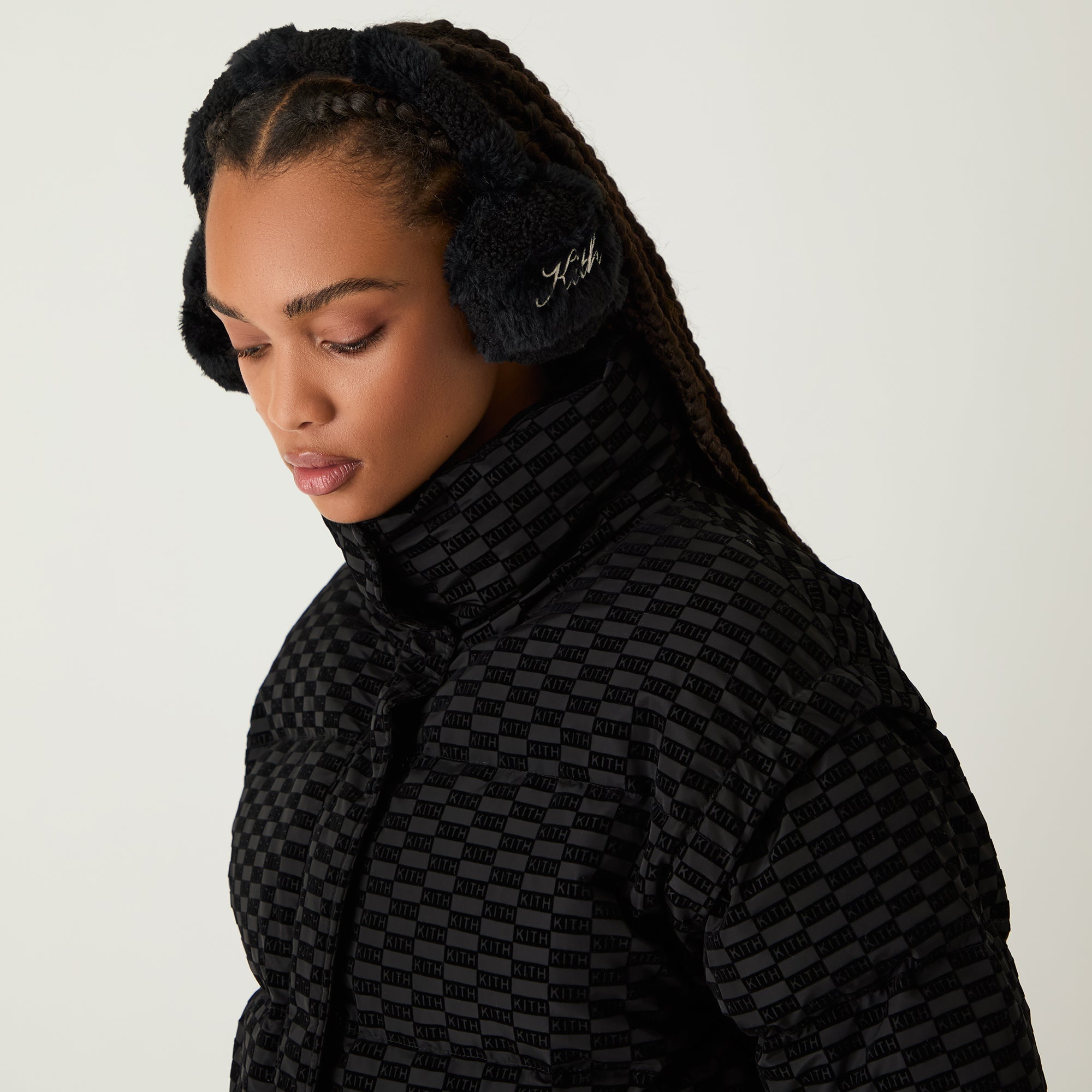Kith Women Monogram Sherpa Ear Muff - Black - view 2