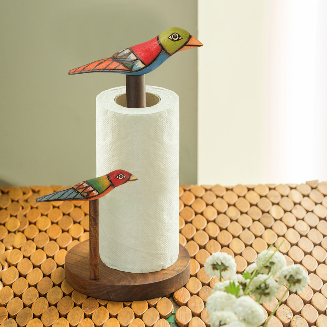 EXCLUSIVELANE Bird Collection Brown Elegant Napkin Holder In Sheesham Wood