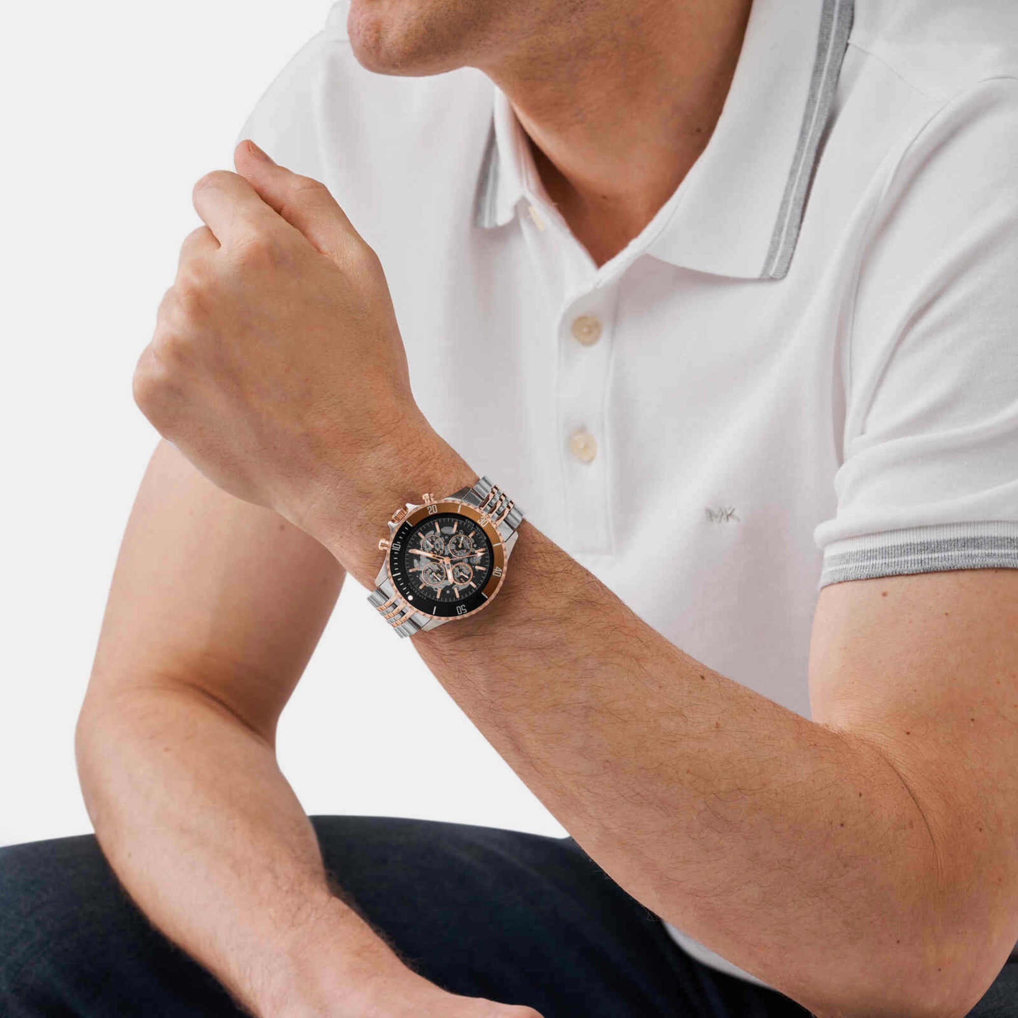 Michael Kors Bayville Men Automatic Black Dial Chronograph Stainless Steel Watch MK9046 - view 2