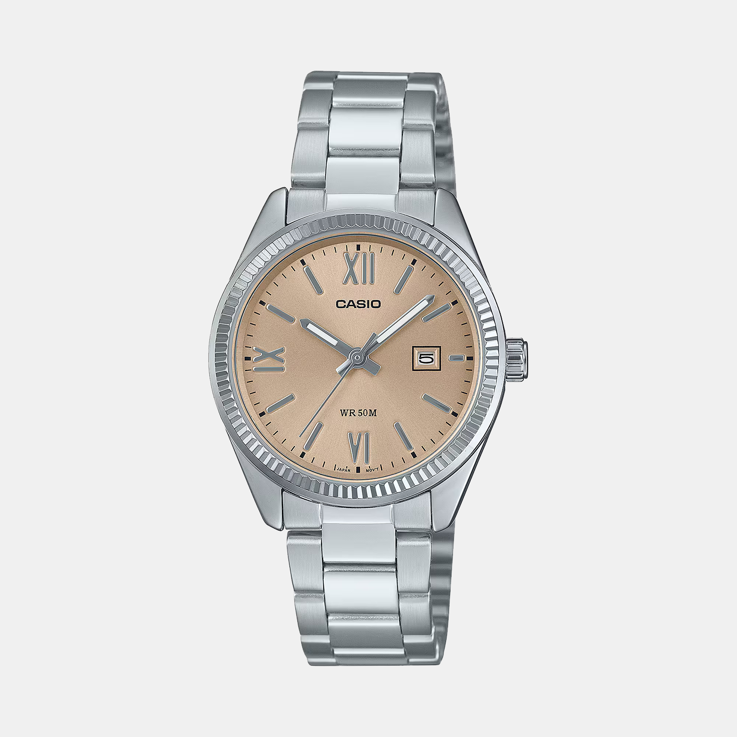 Casio Enticer Women Quartz Beige Dial Analog Stainless Steel Watch A2361