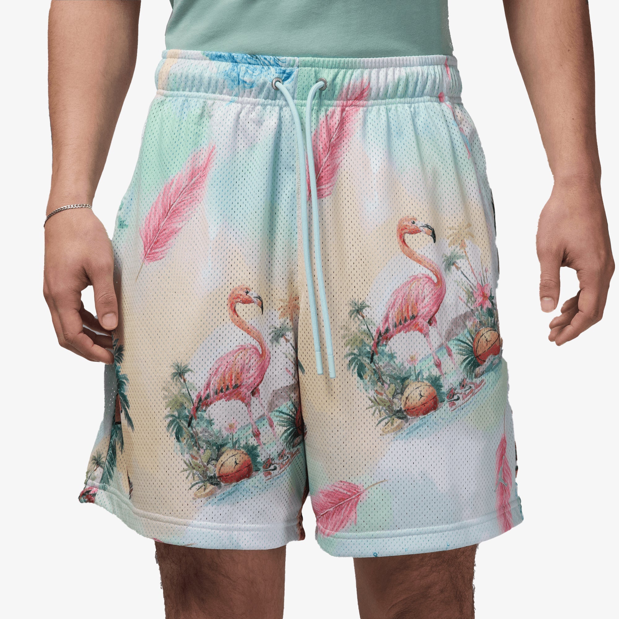 Jordan | Jordan Essentials Printed Mesh Shorts { Sail/glacier Blue