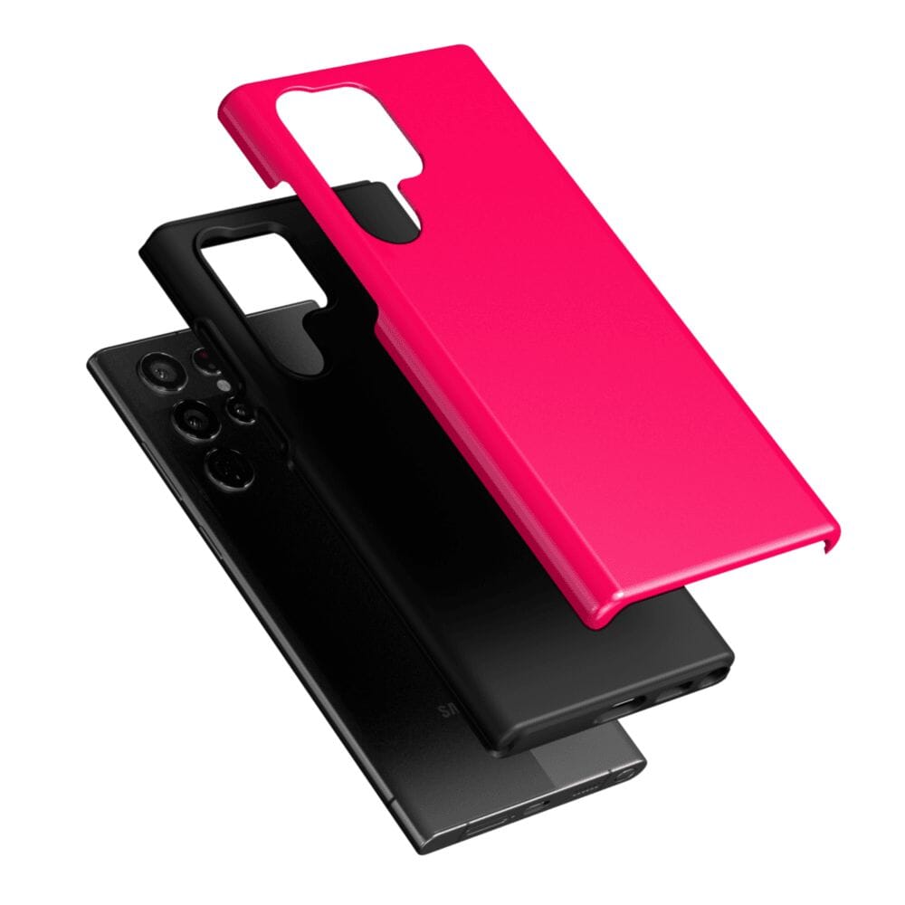 Casetry Think Pink | Solid Neon Pink Samsung Case - view 21