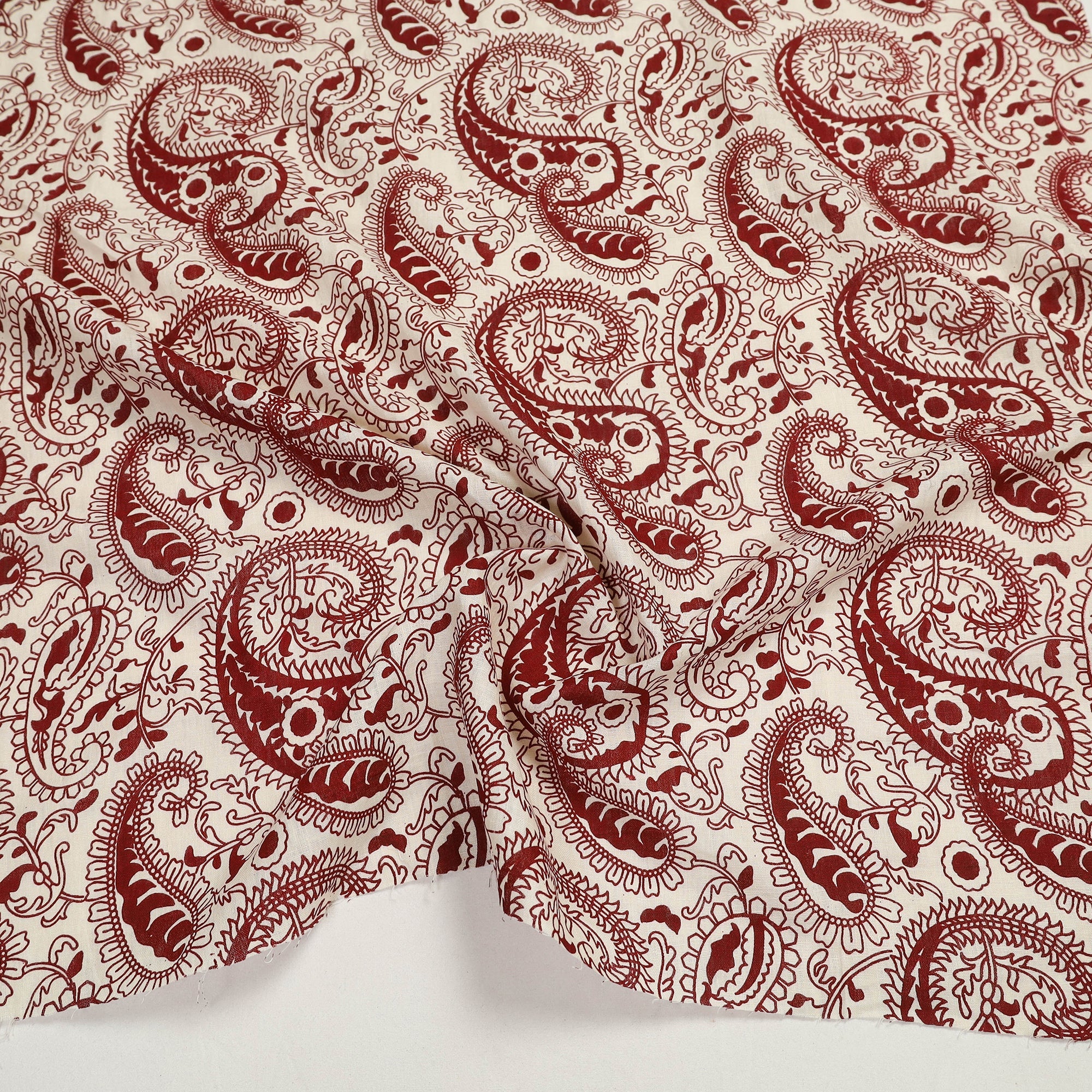 SASHA Brown - Block Print Handloom Pure Linen Blouse Piece 28 - view 2