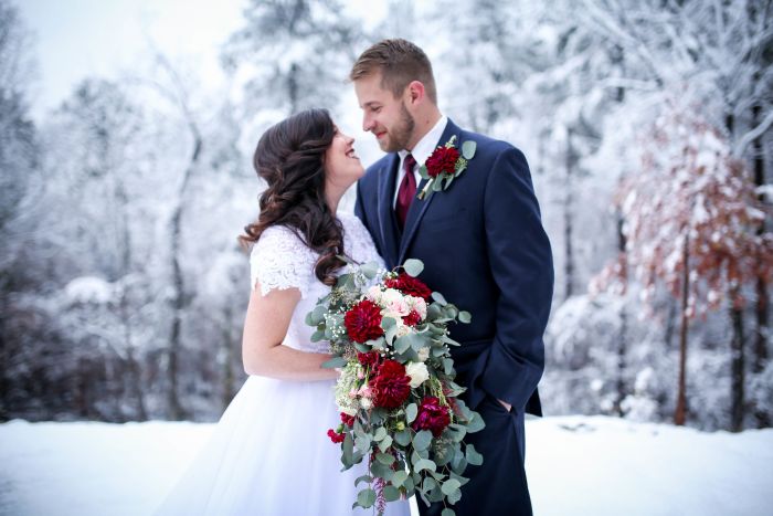 fiftyflowers.com Burgundy Winter Wonderland Wedding