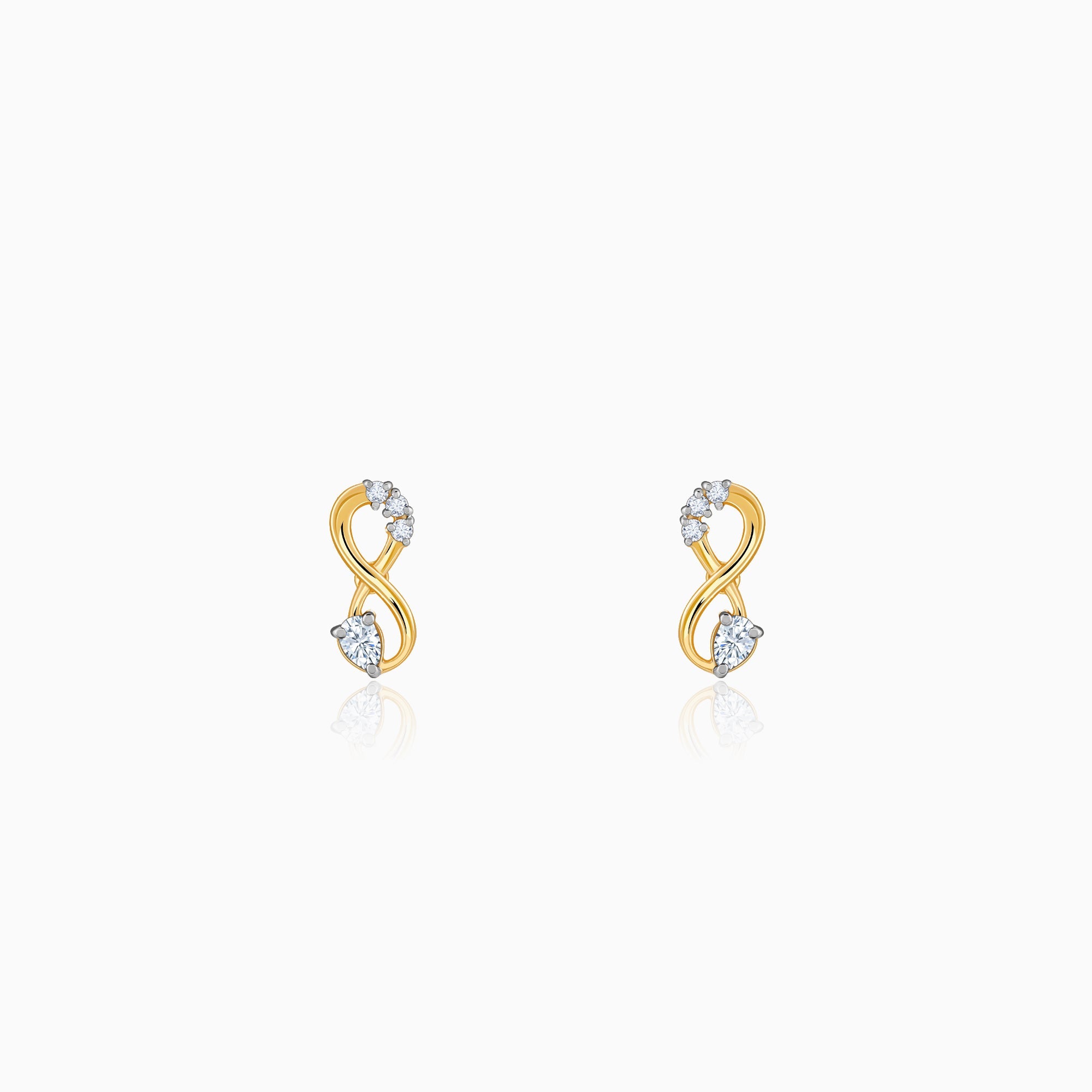GIVA Jewellery Gold Infinity Spark Diamond Studs