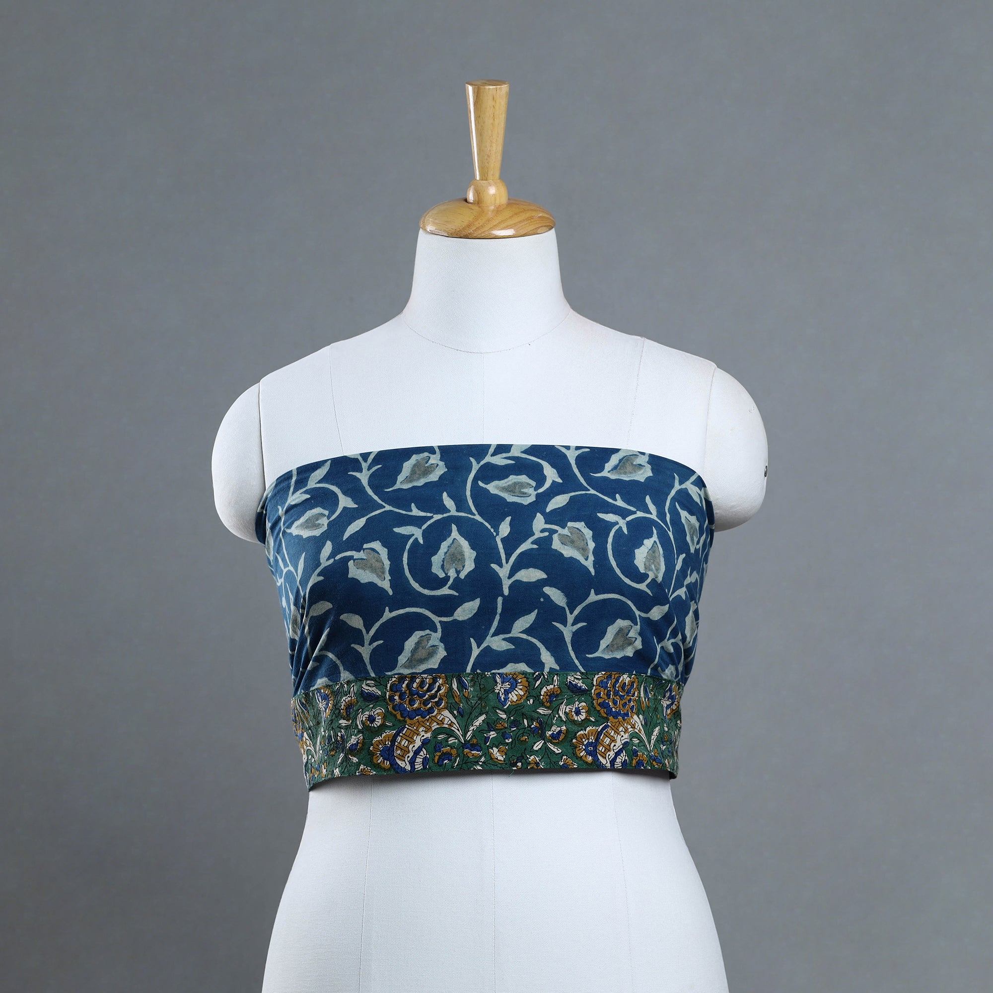 NOORI BAZAR Blue - Block Printed Cotton Akola Blouse Piece 18