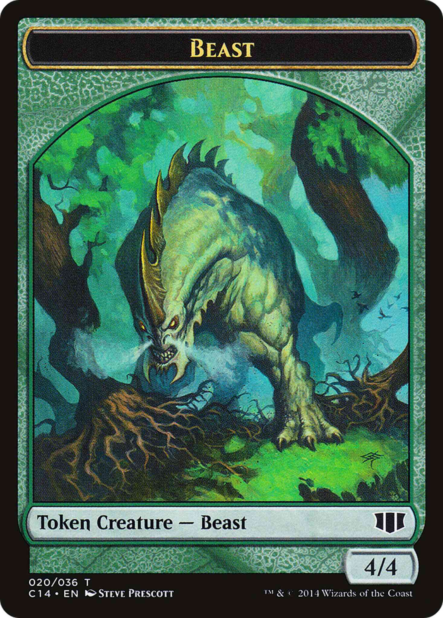 Beast token 20 – Magic Beast Token (20) // Elf Druid Token (23) [Commander 2014 Tokens] [Non-Foil]